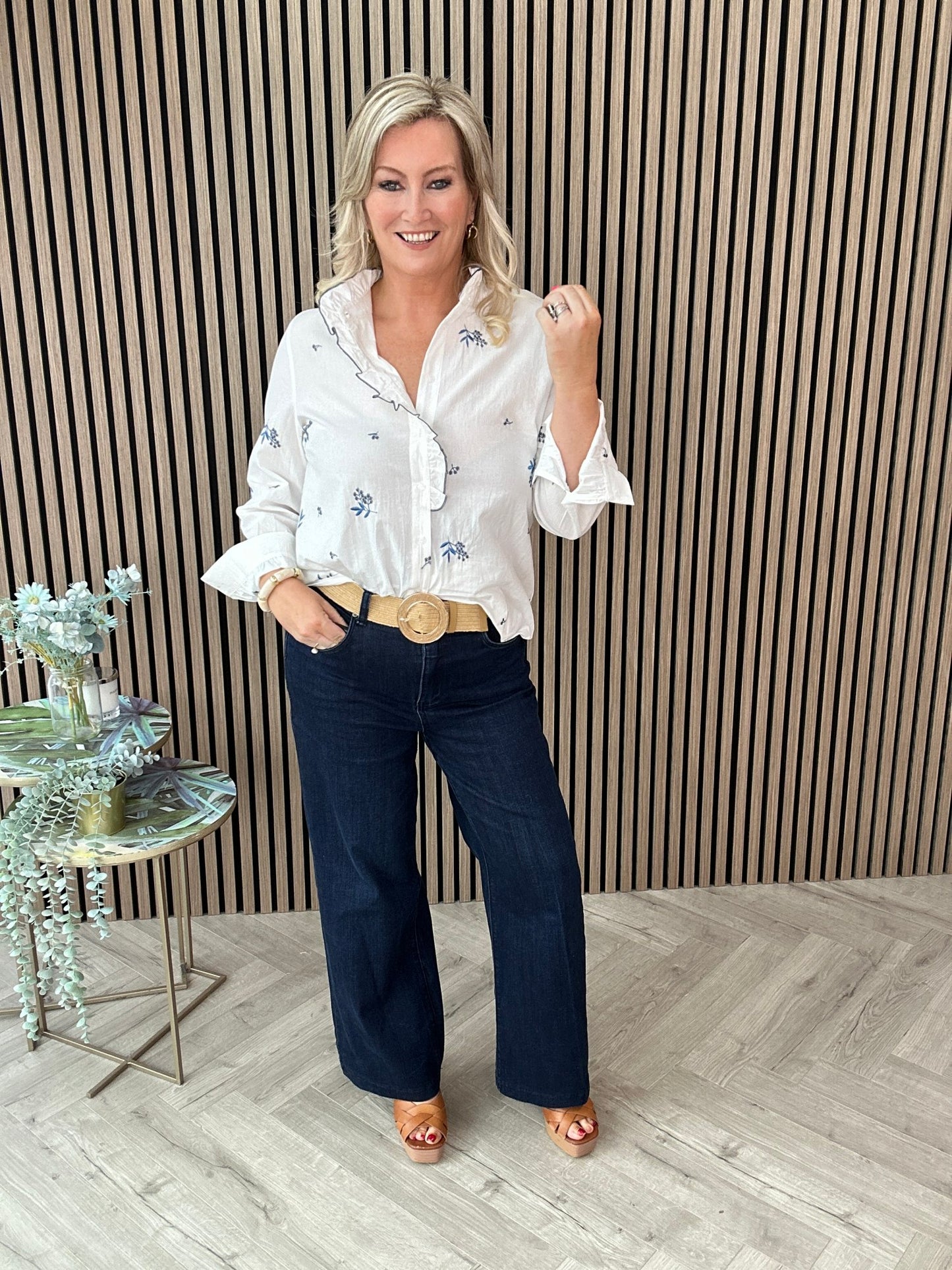  Sandy white shirt blue embroidery - Image 8