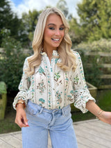Effie Floral Blouse Green - Image unknown