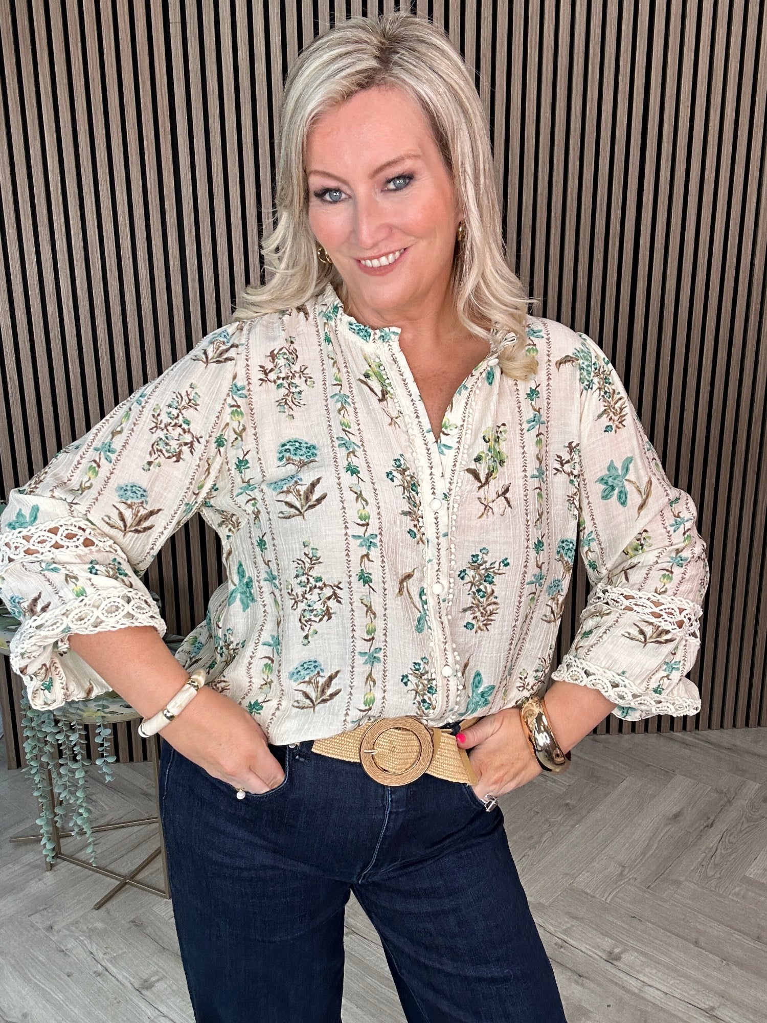 Effie Floral Blouse Green - Image 10