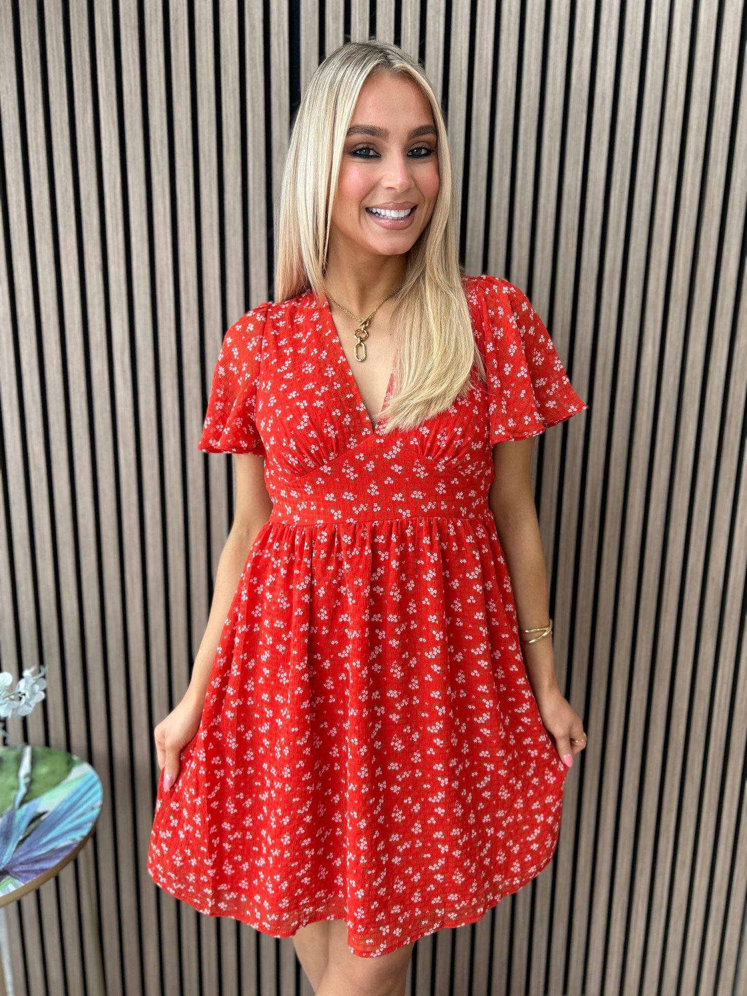 leah red dress Leah