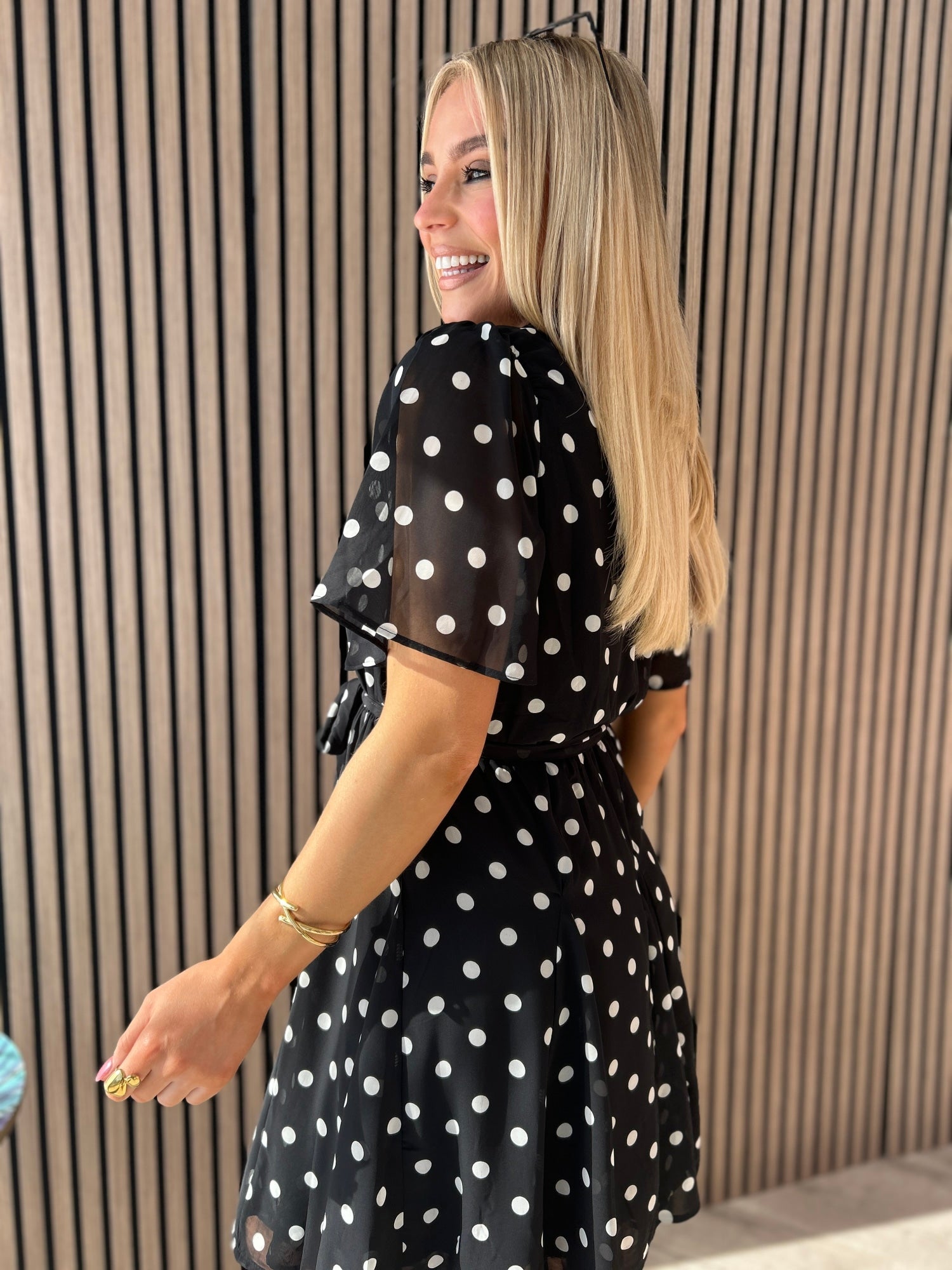 Solene Black Polka Dot Dress - Image 6