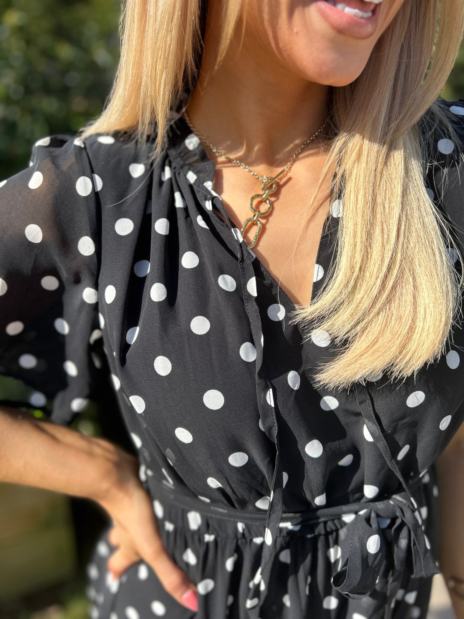 Solene Black Polka Dot Dress - Image 3