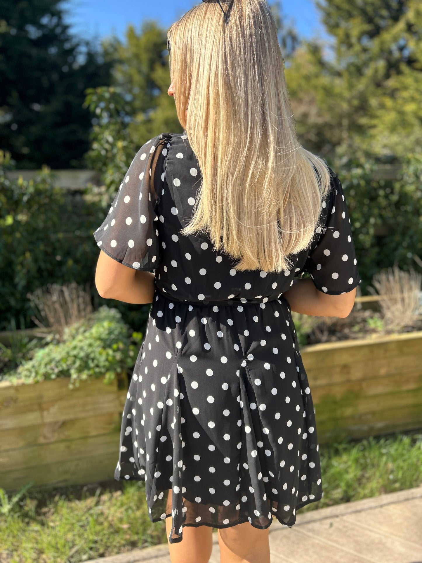 Solene Black Polka Dot Dress - Image 9