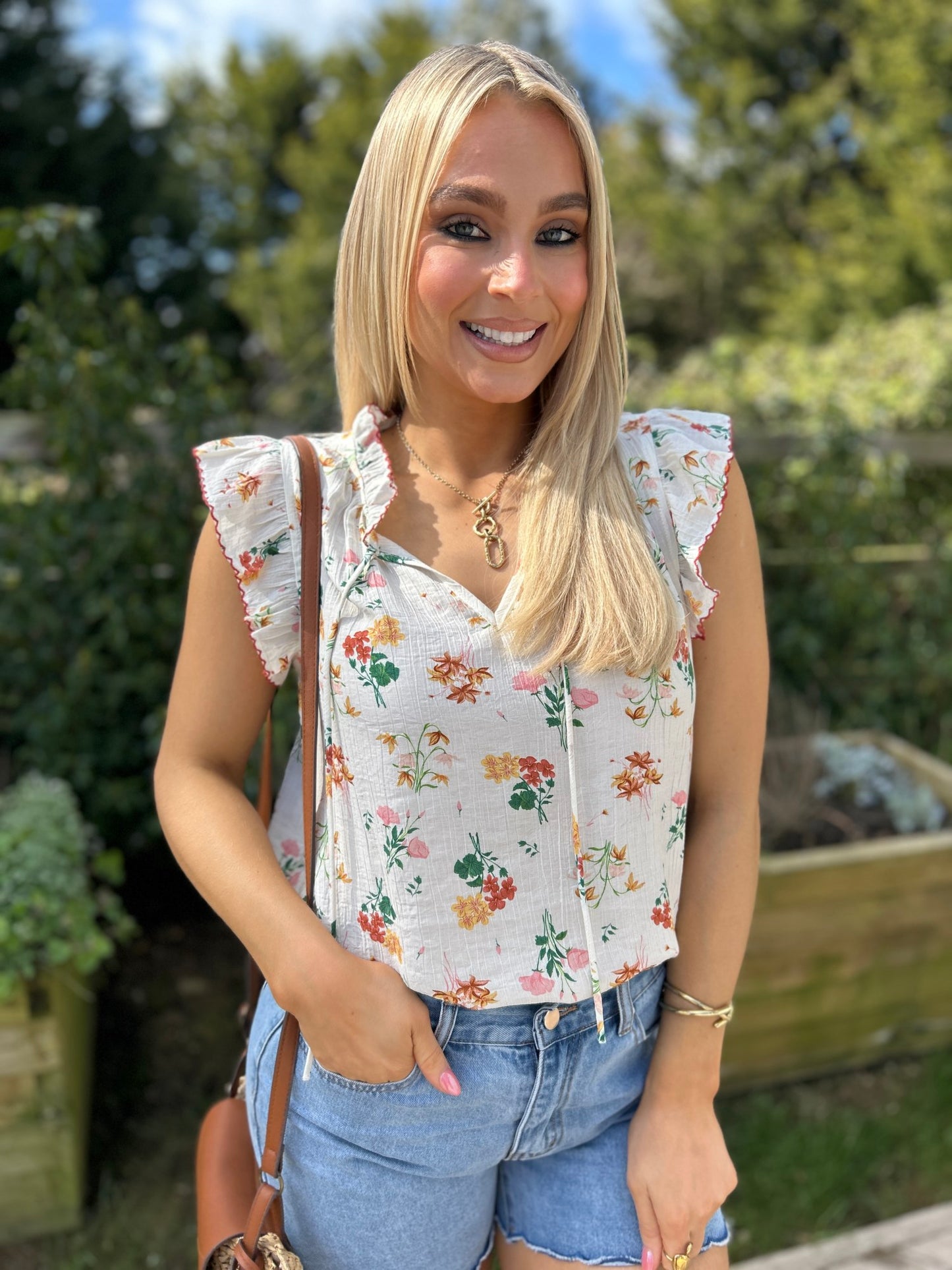 Eve Green Floral Top - Image 3