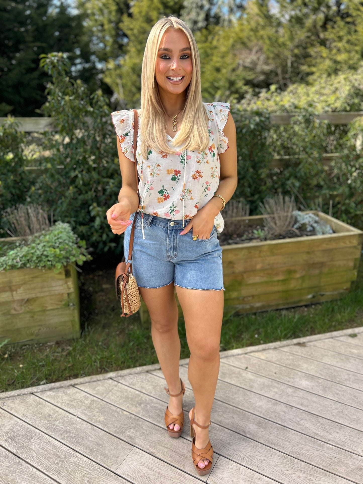 Eve Green Floral Top - Image 2