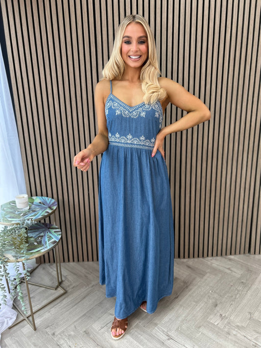 Ellie Denim Sundress - Image unknown