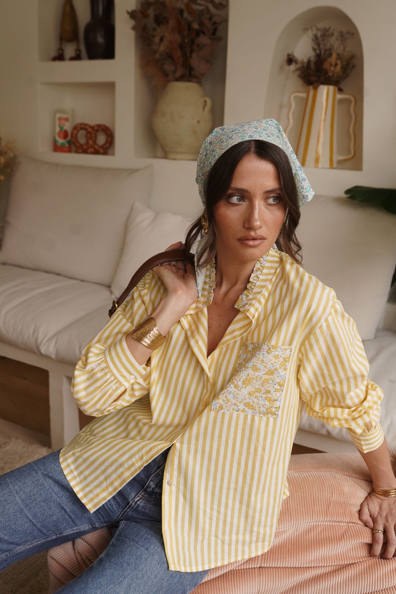 Ivy Stripe Shirt Lemon - Image 2