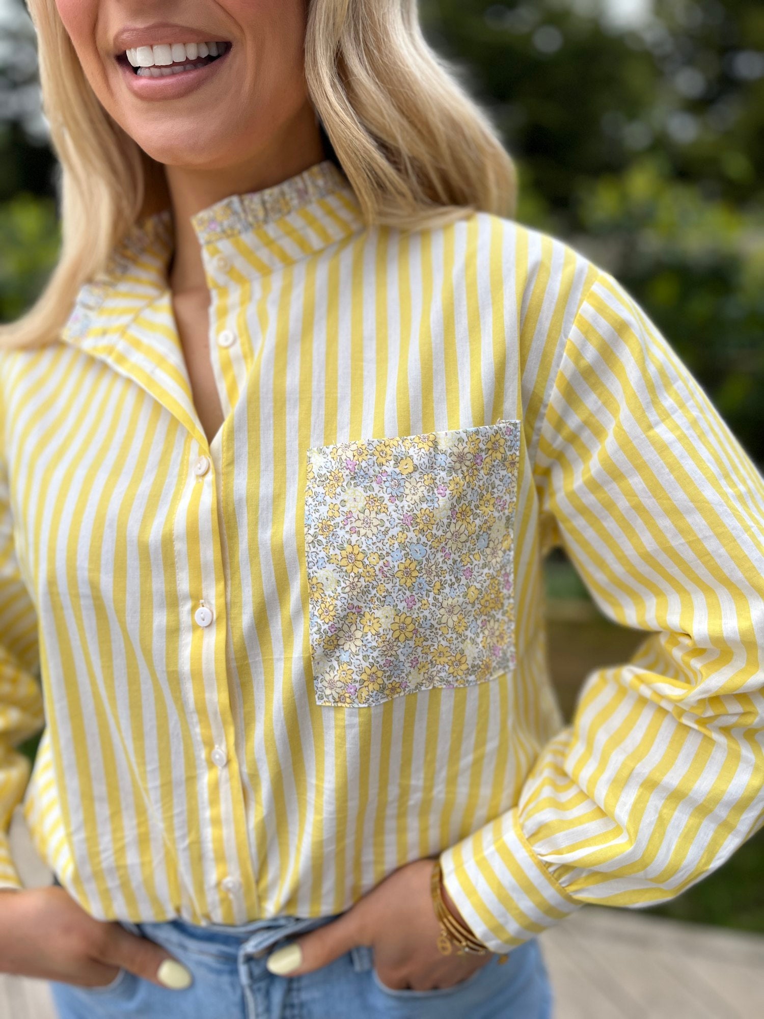 Ivy Stripe Shirt Lemon - Image 9