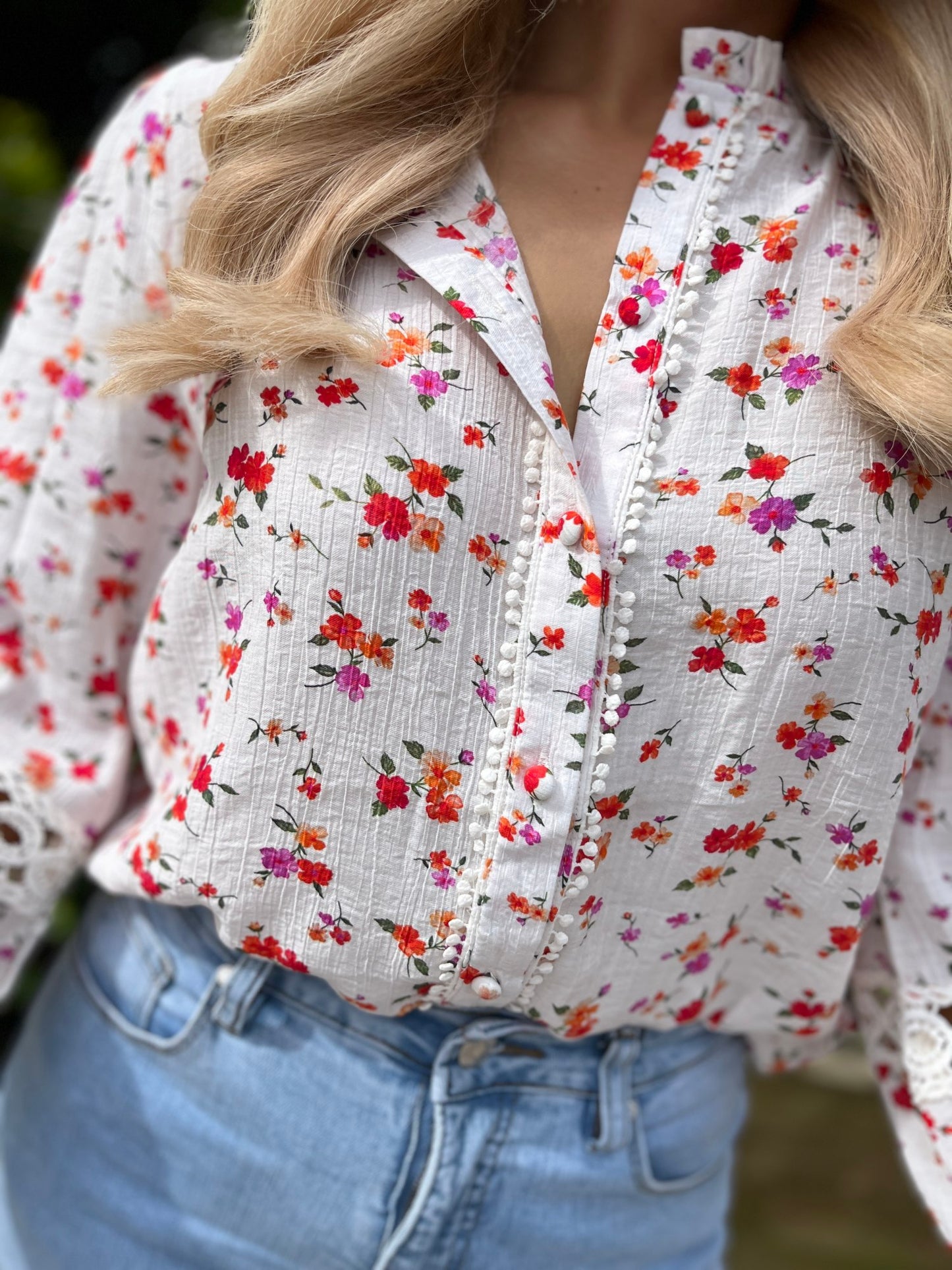 Effie Floral Blouse Red - Image 1