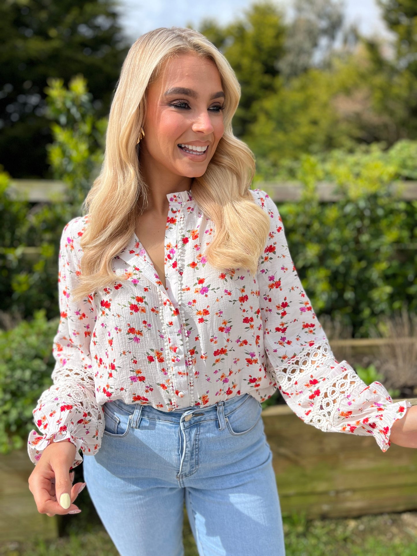 Effie Floral Blouse Red - Image 7