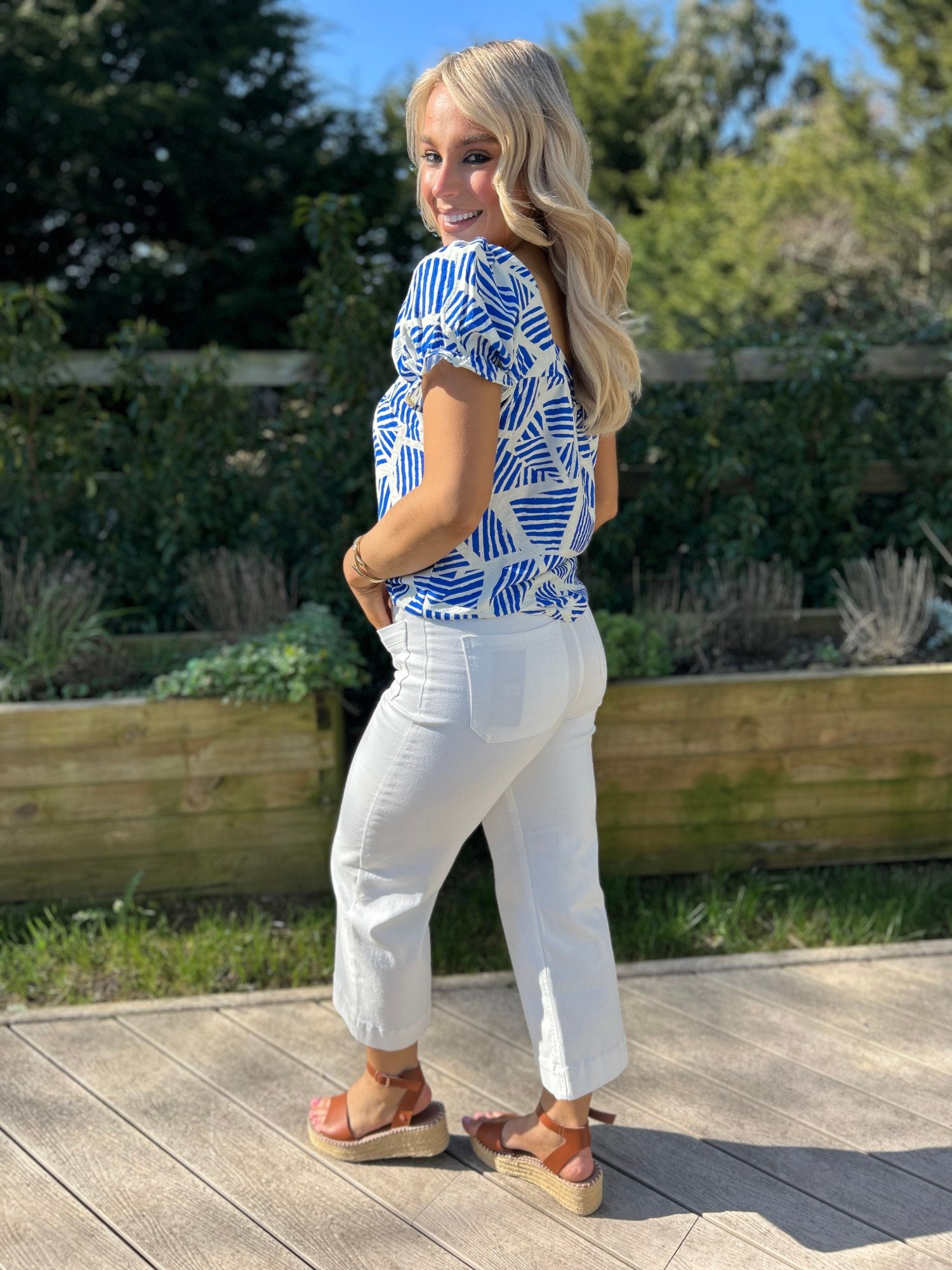Enid Crop White Jean