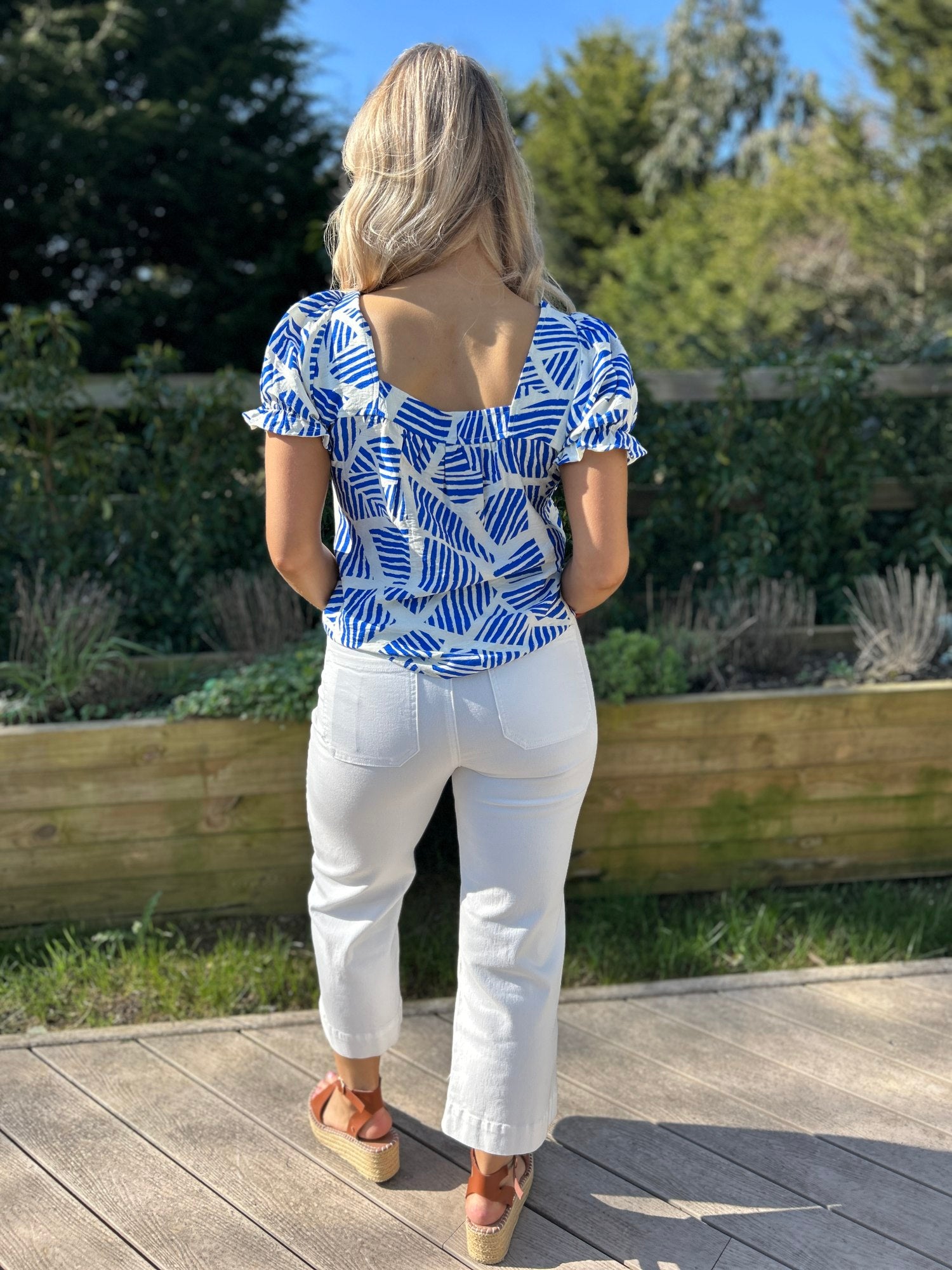 Enid Crop White Jean
