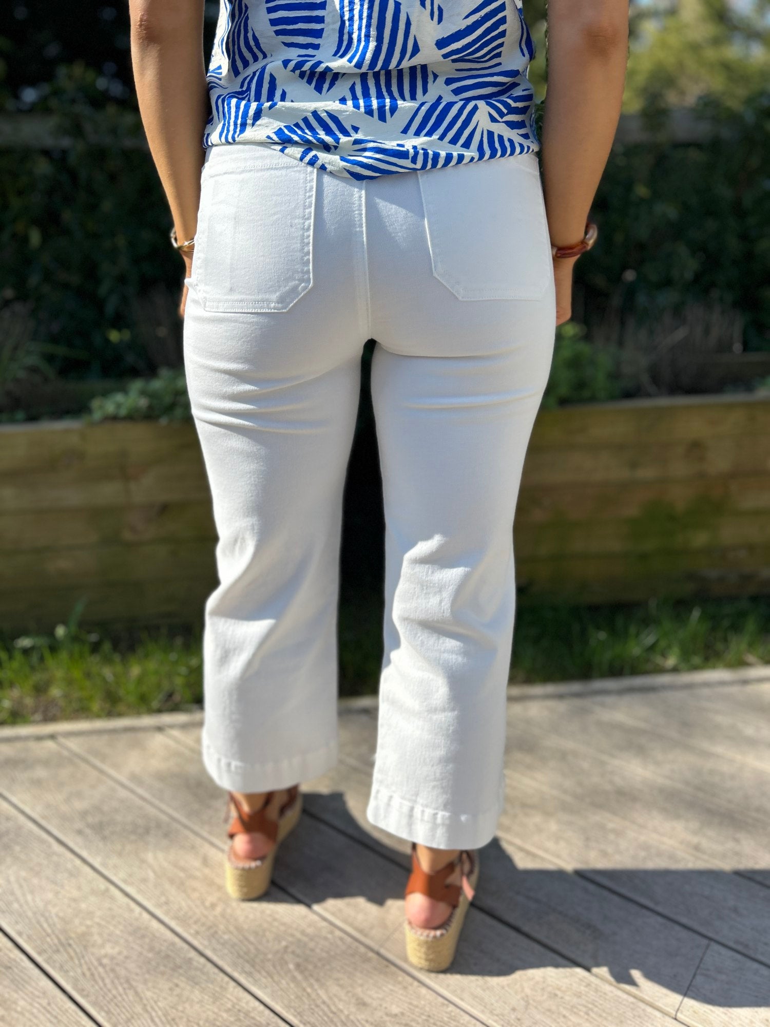 Enid Crop White Jean