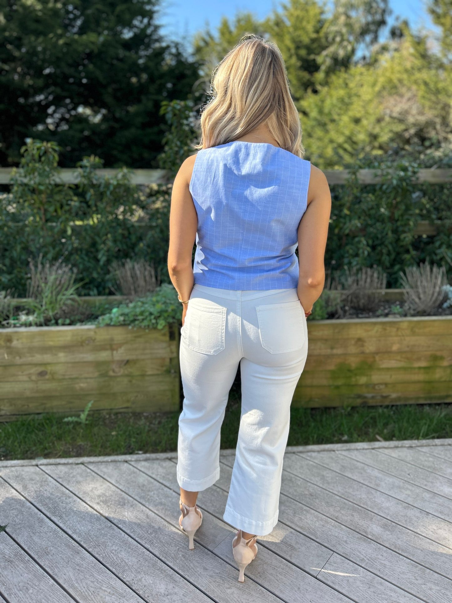 Enid Crop White Jean