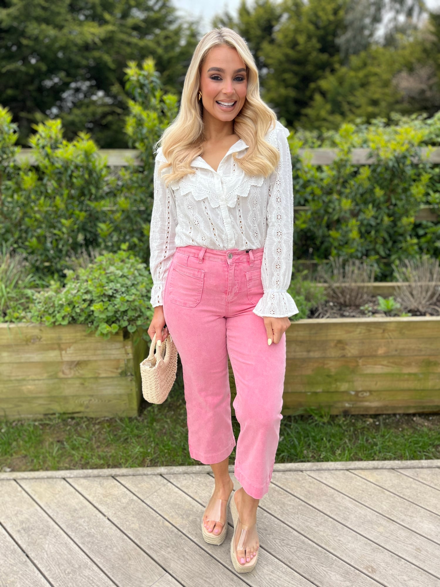 Laine Crop Pink Jean - Image unknown