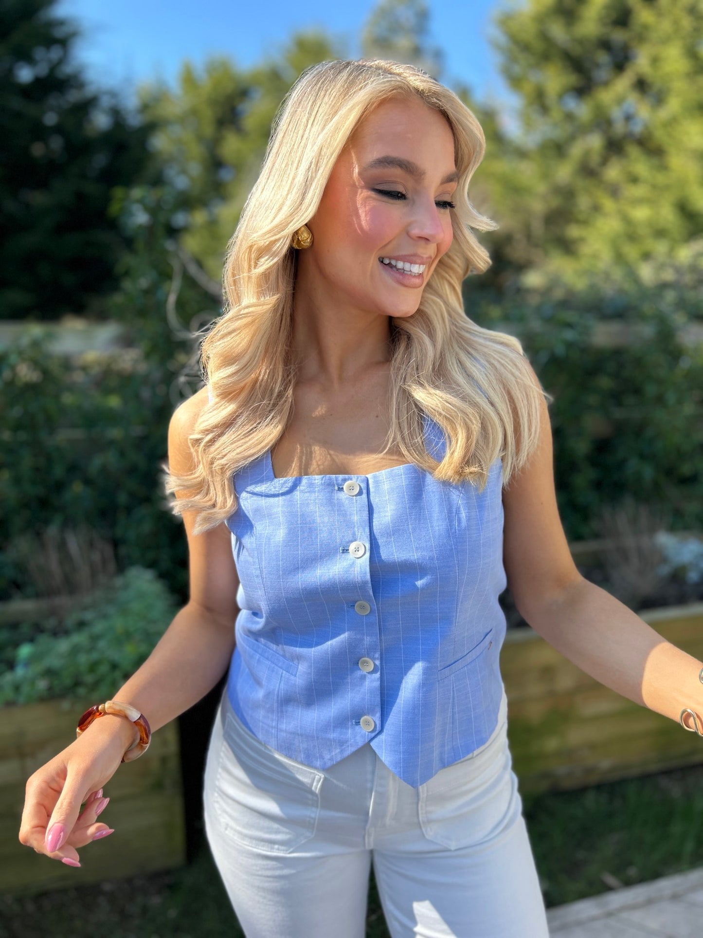 Edlyn Waistcoat Sky - Image 3