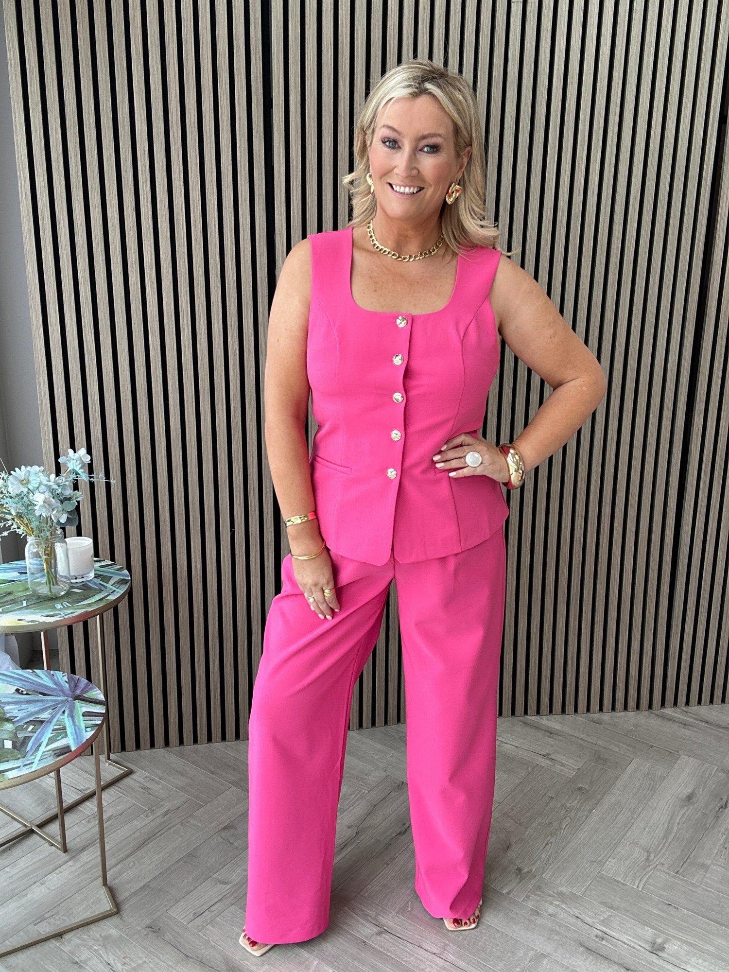 Janice Waistcoat Fuchsia - Image 1