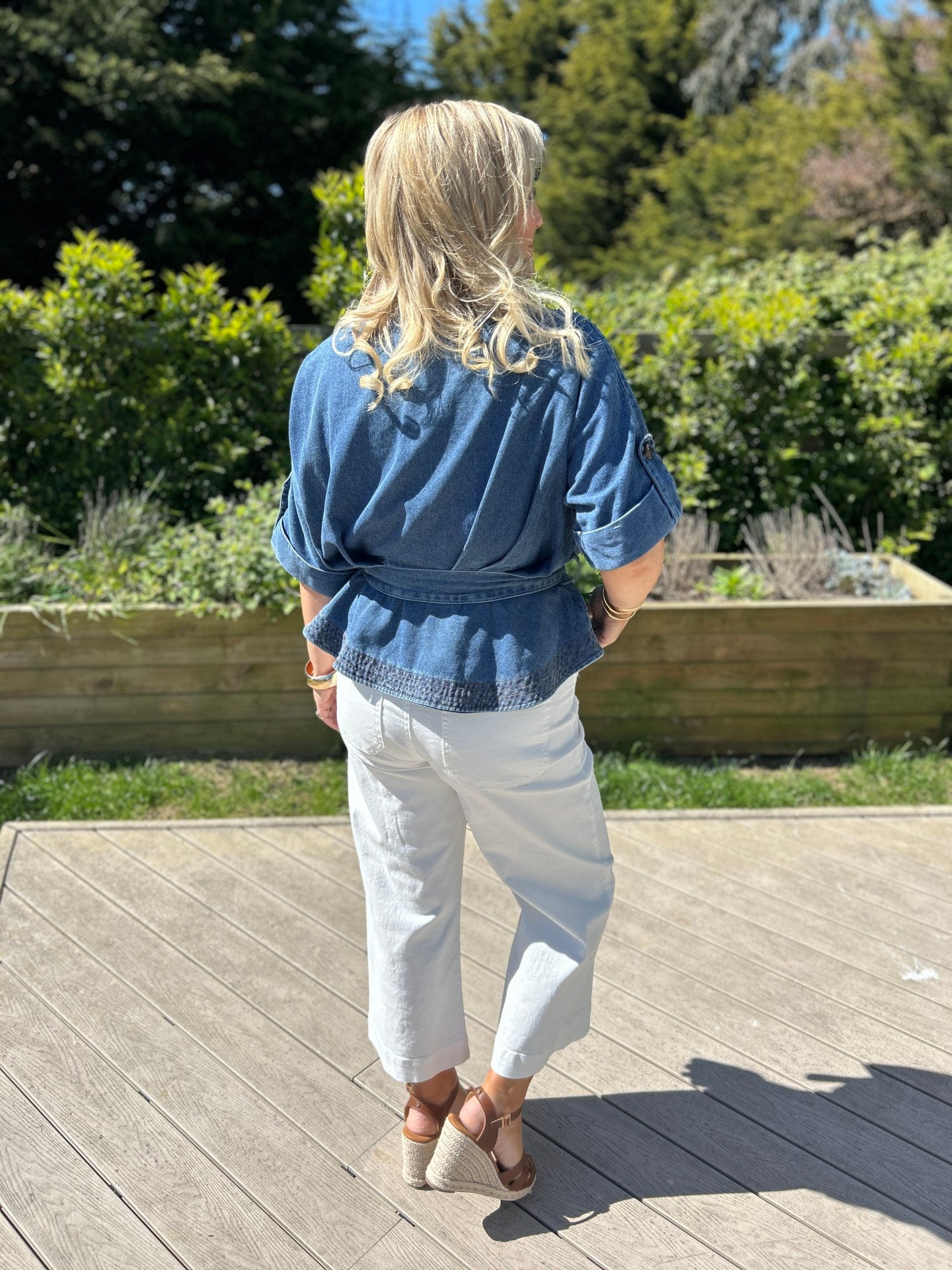Brooke Denim Wrap Top - Image 5