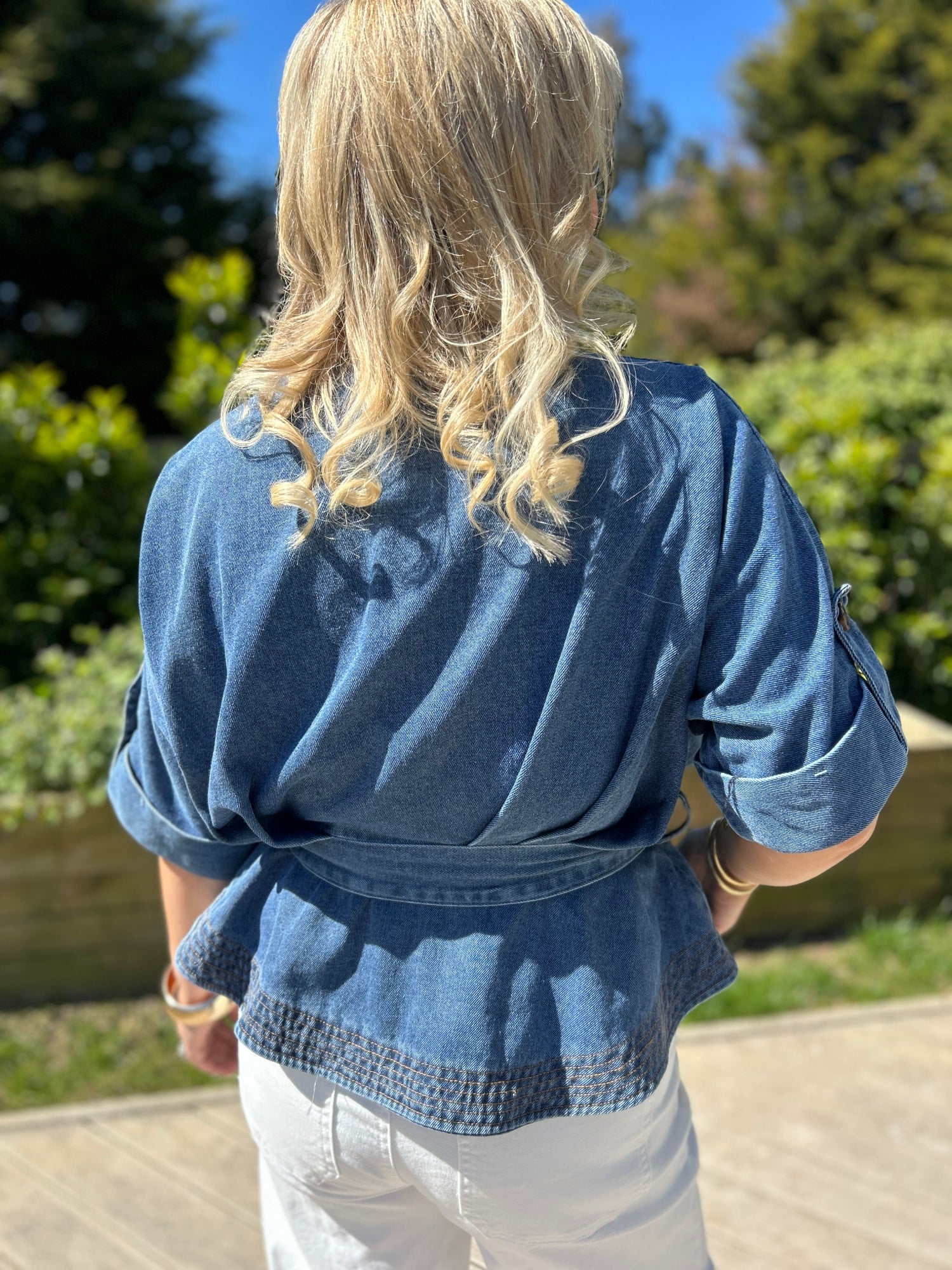 Brooke Denim Wrap Top - Image 6