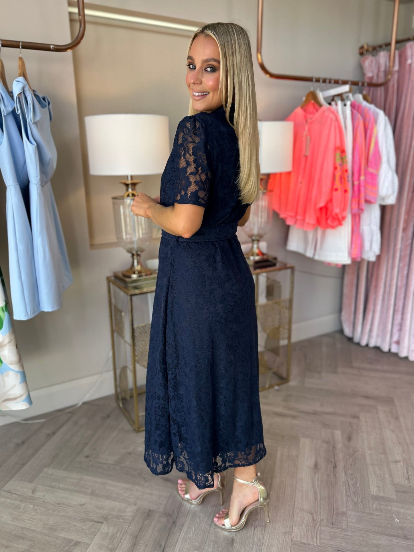 Tansy Lace Dress Navy - Image 2
