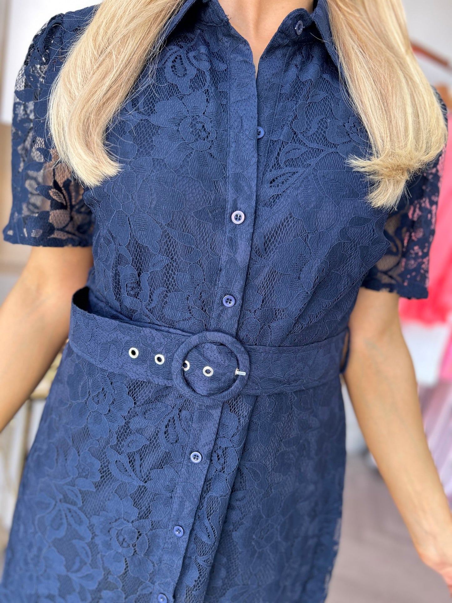Tansy Lace Dress Navy - Image 5