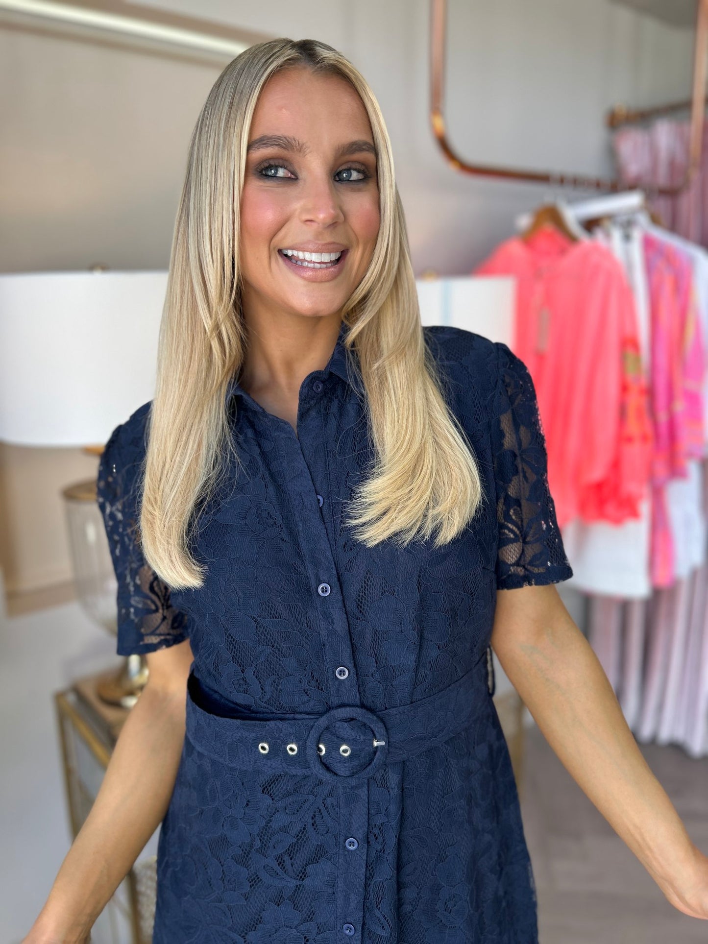 Tansy Lace Dress Navy - Image 1