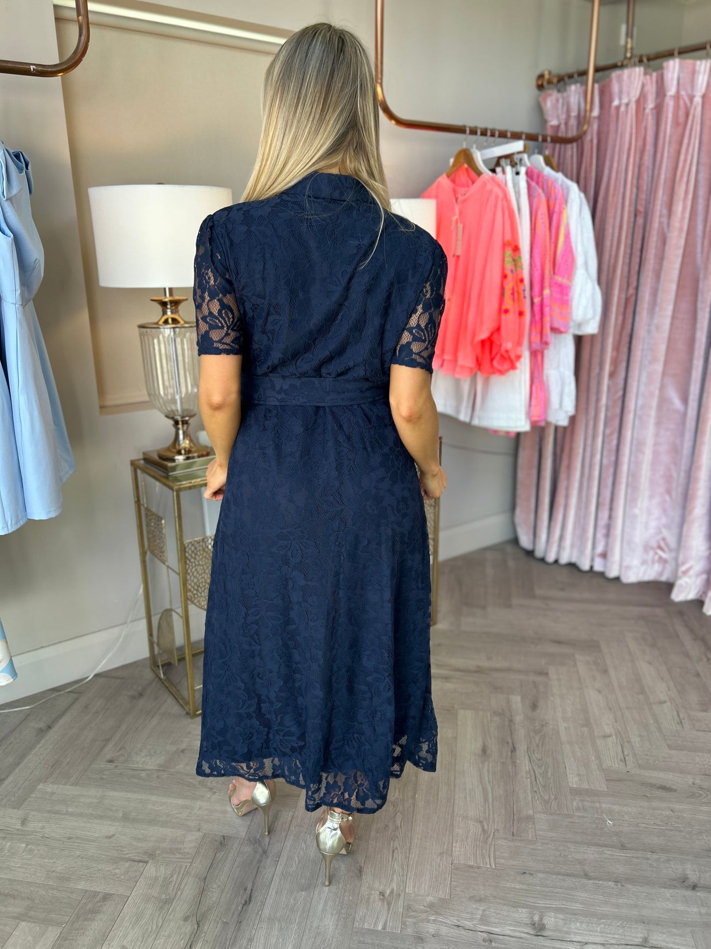Tansy Lace Dress Navy - Image 6