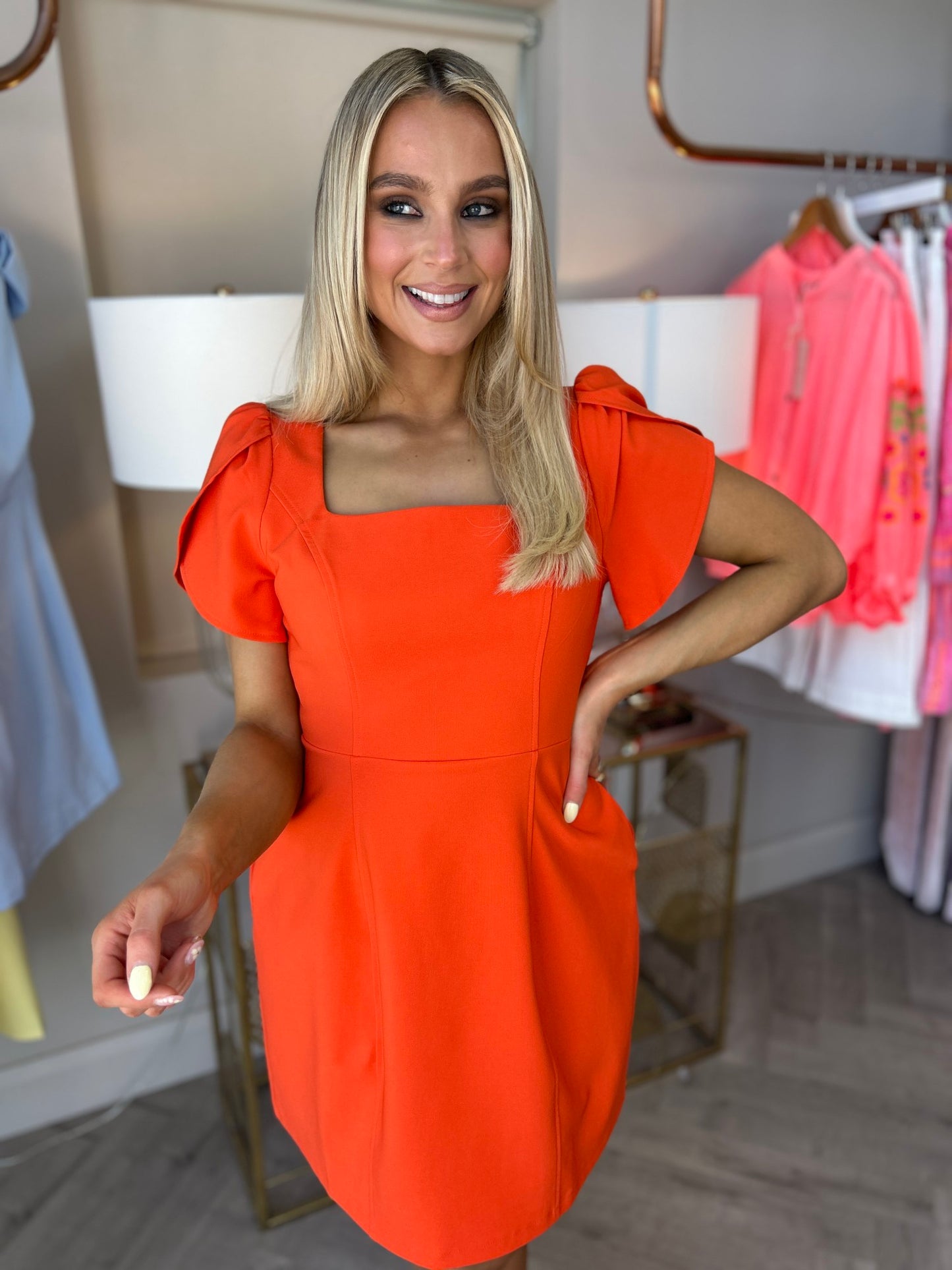 Reeve Mini Dress Orange - Image 7
