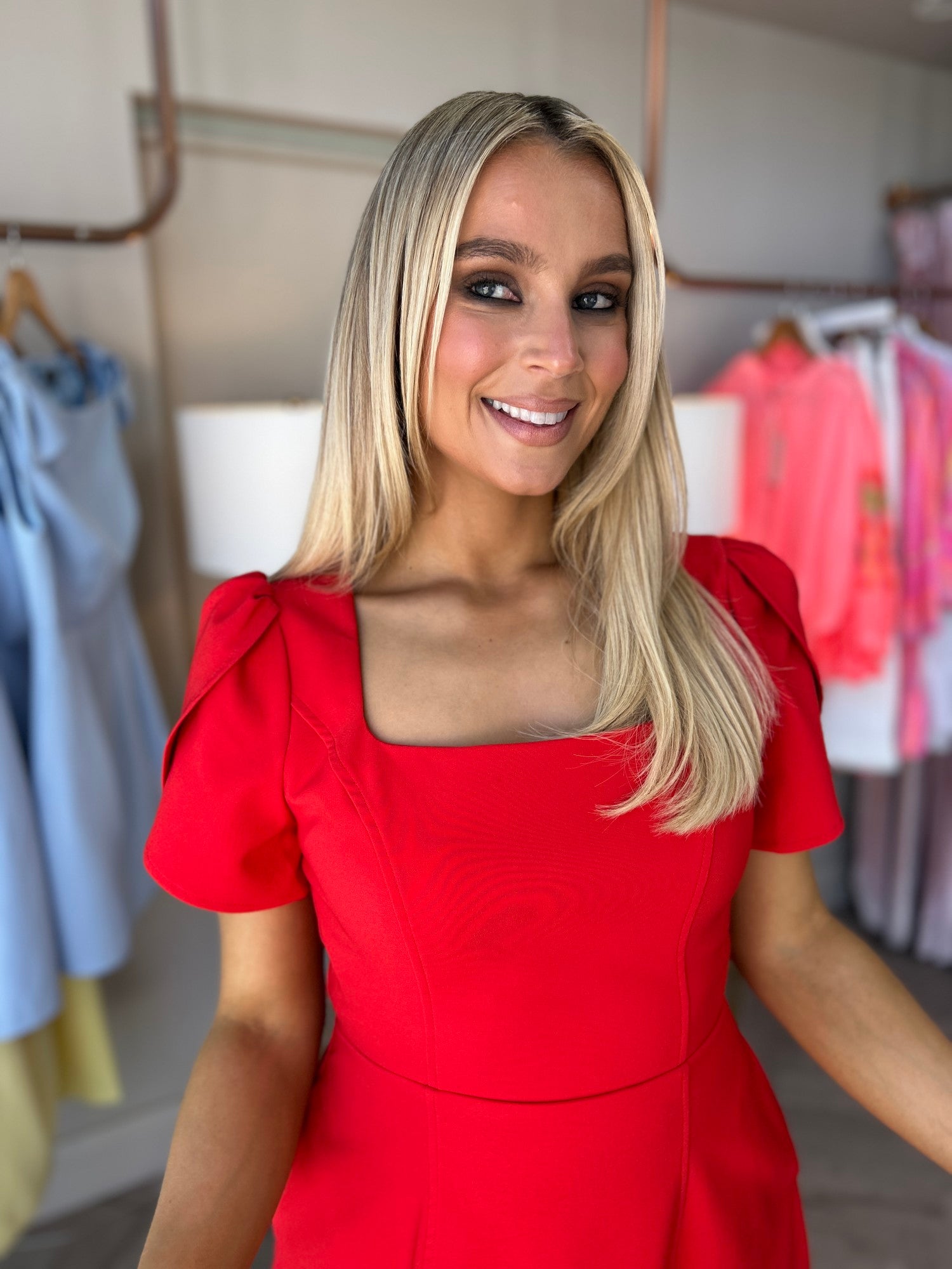 Reeve Mini Dress Red - Image 3