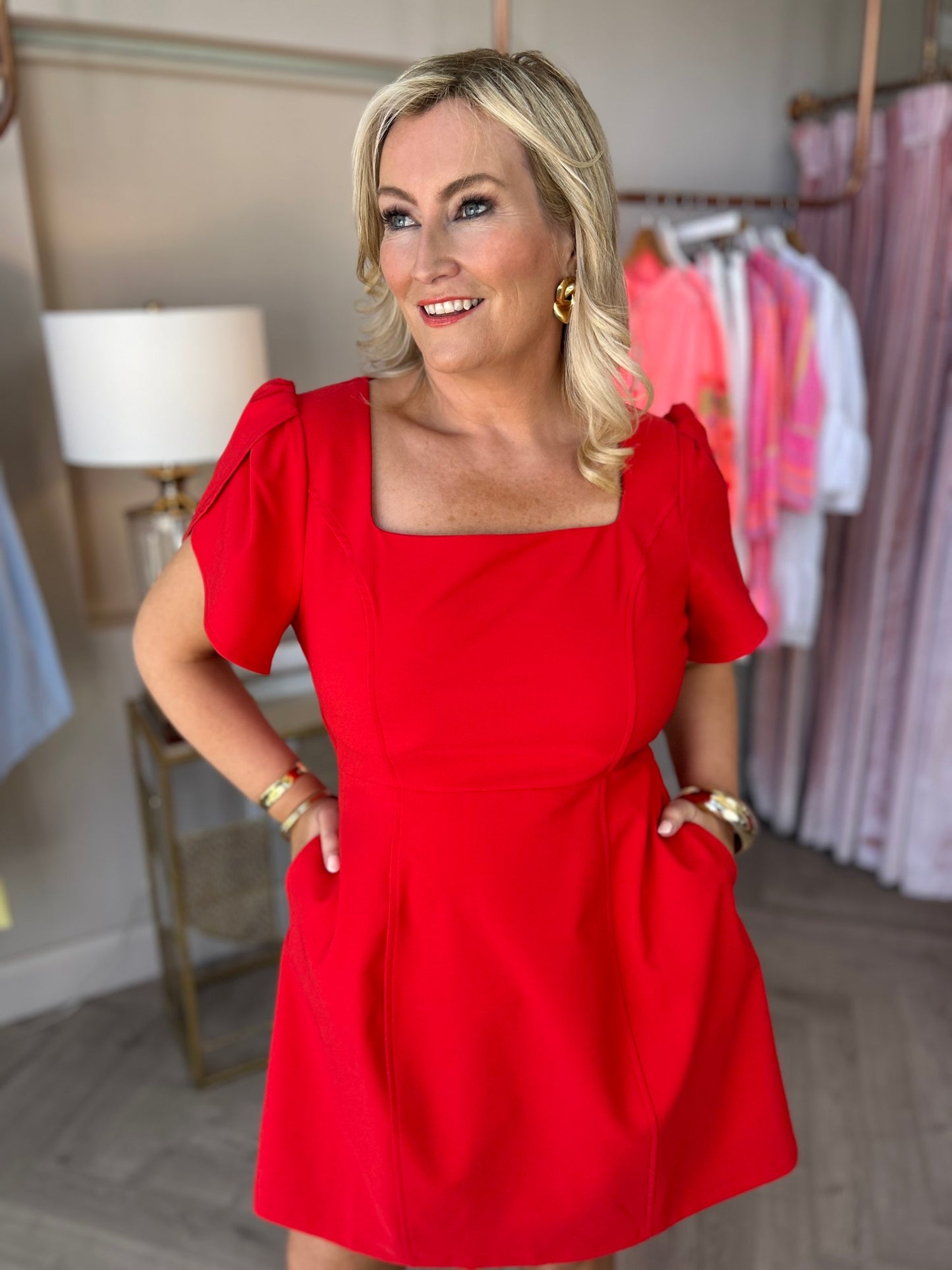 Reeve Mini Dress Red - Image 7