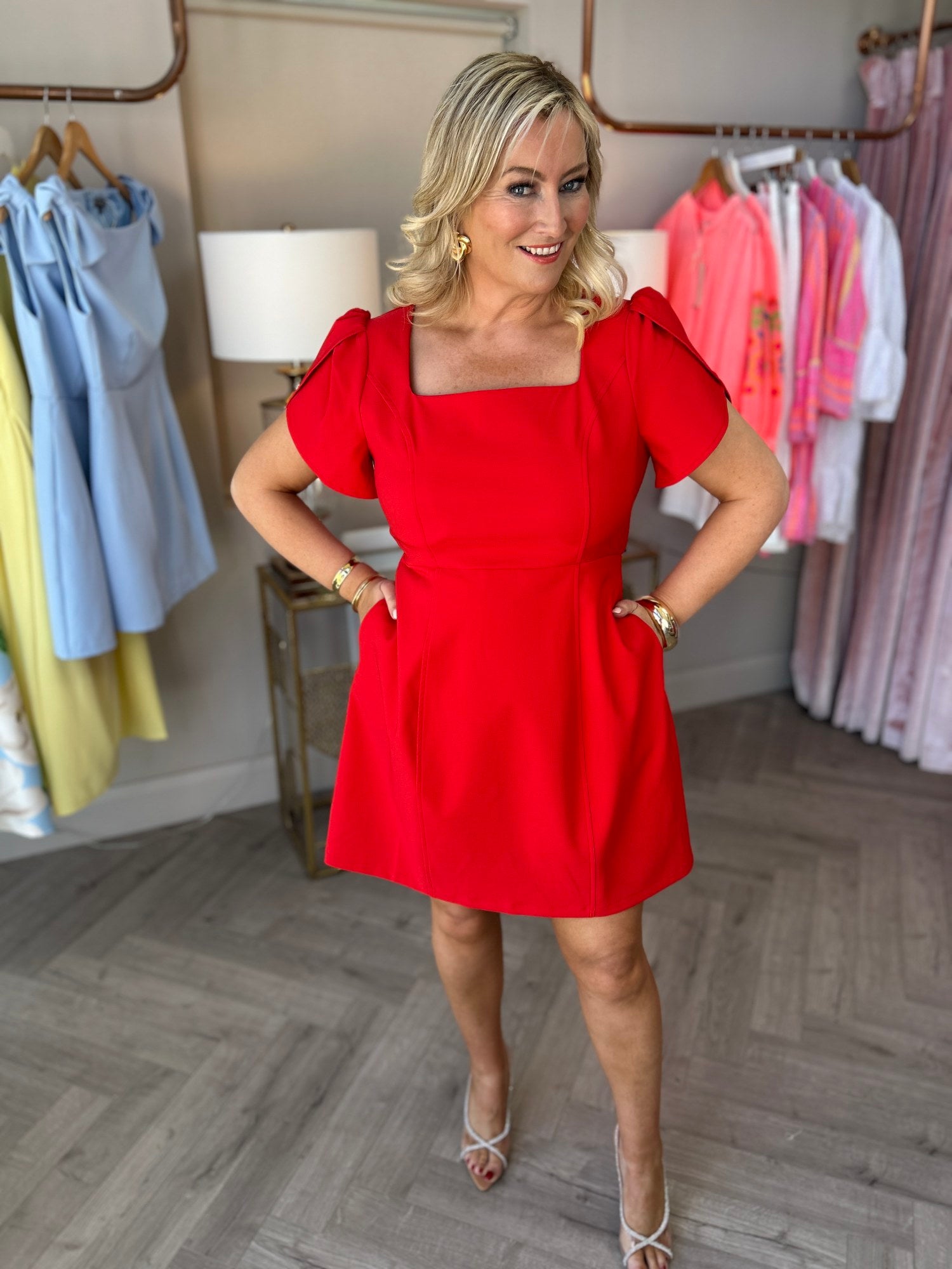 Reeve Mini Dress Red - Image 8