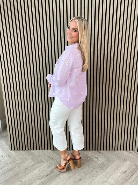 Daisy Shirt Lilac - Image 1