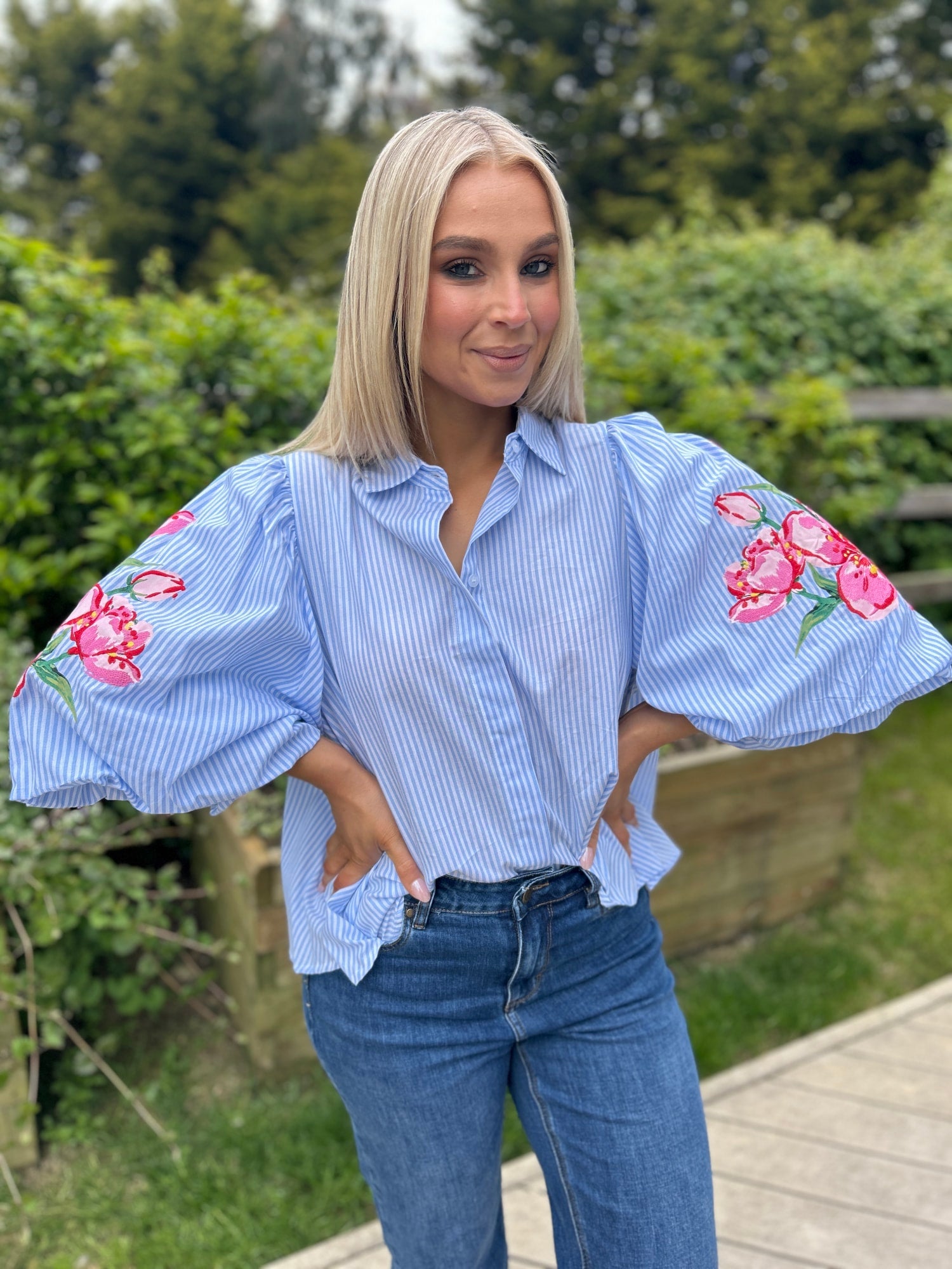 Cara Blouse Blue - Image 2