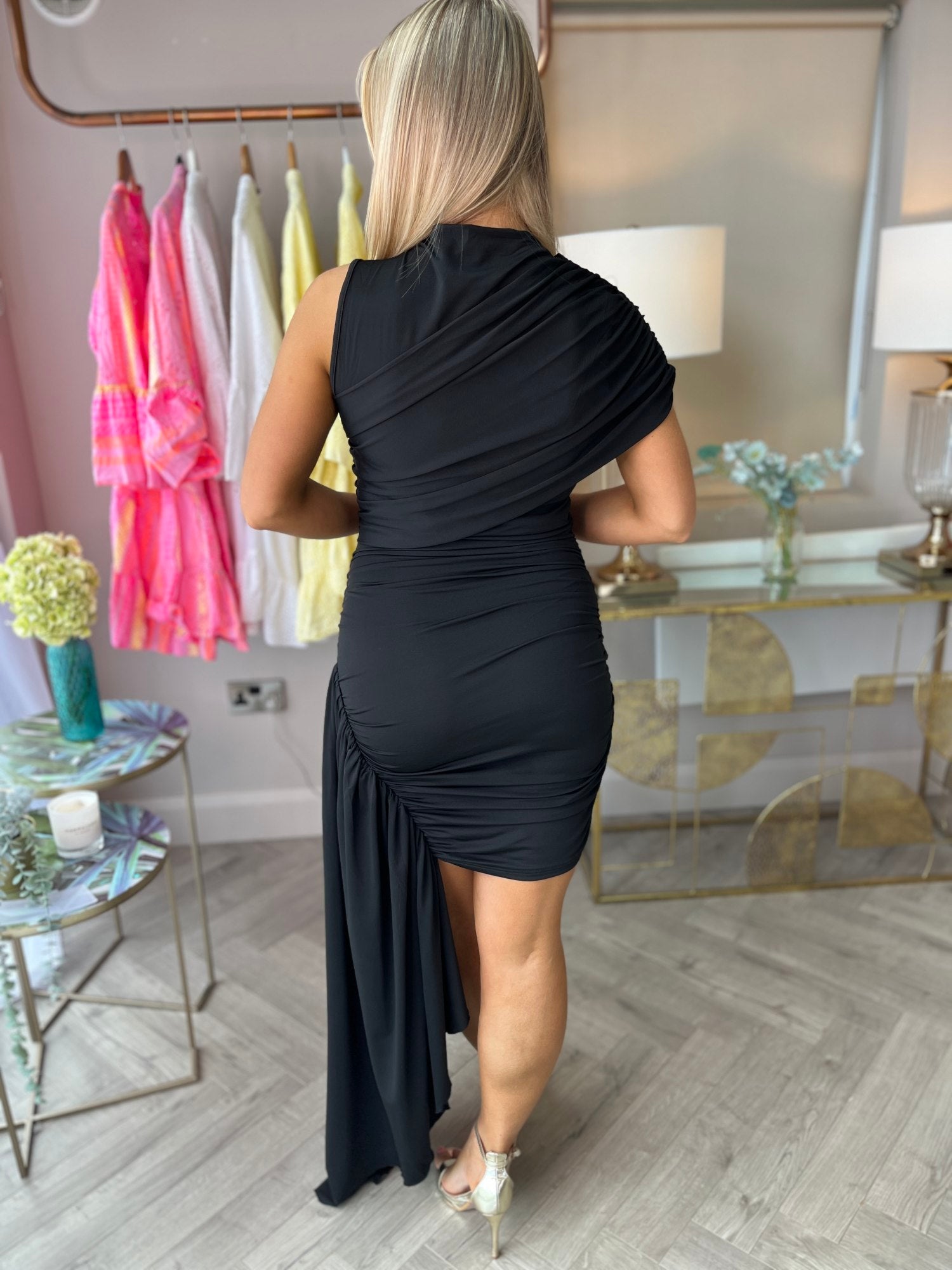 Ava Black Mini Dress - Image 4