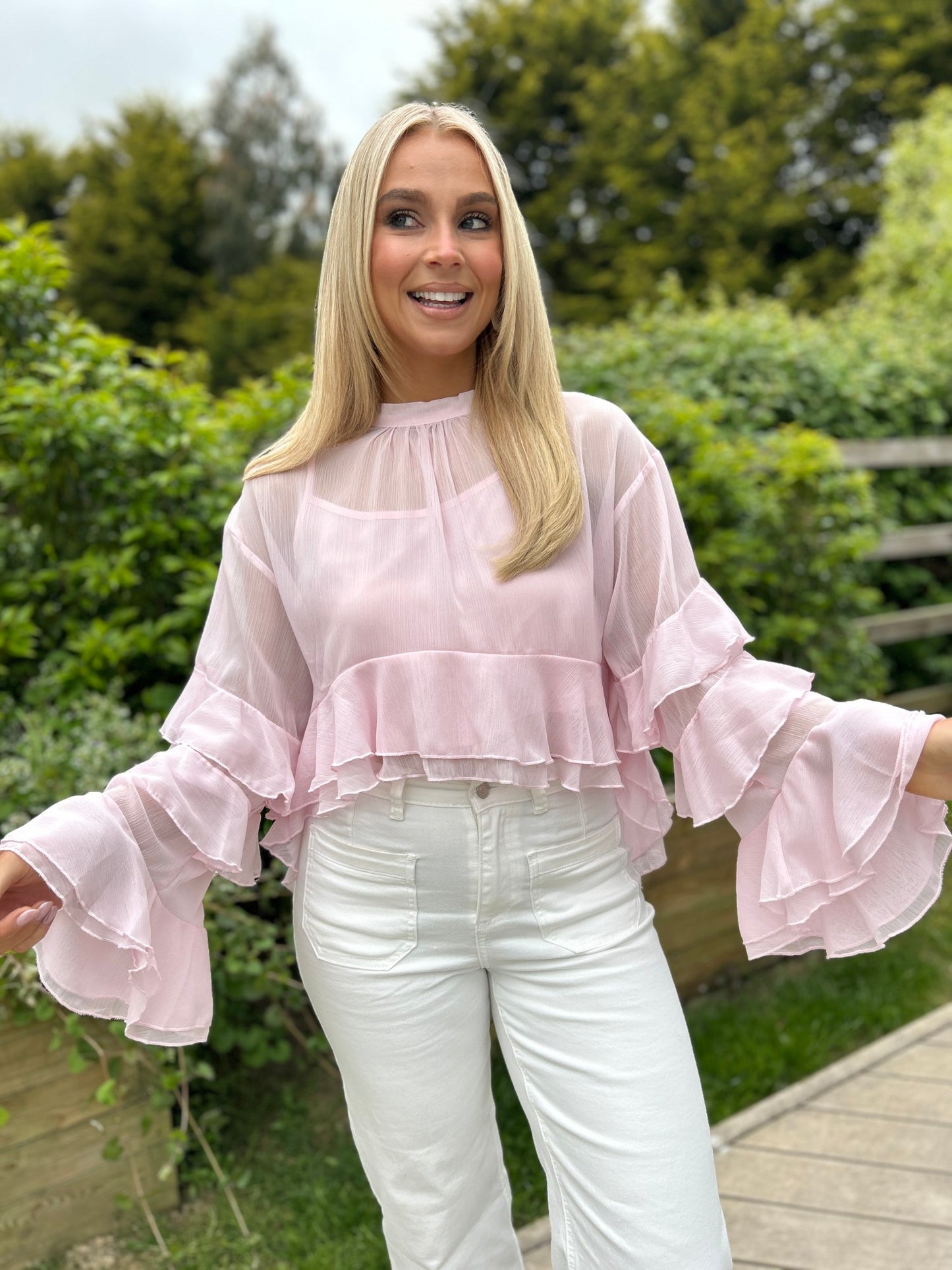 Cassidy Sheer Pink Blouse - Image unknown