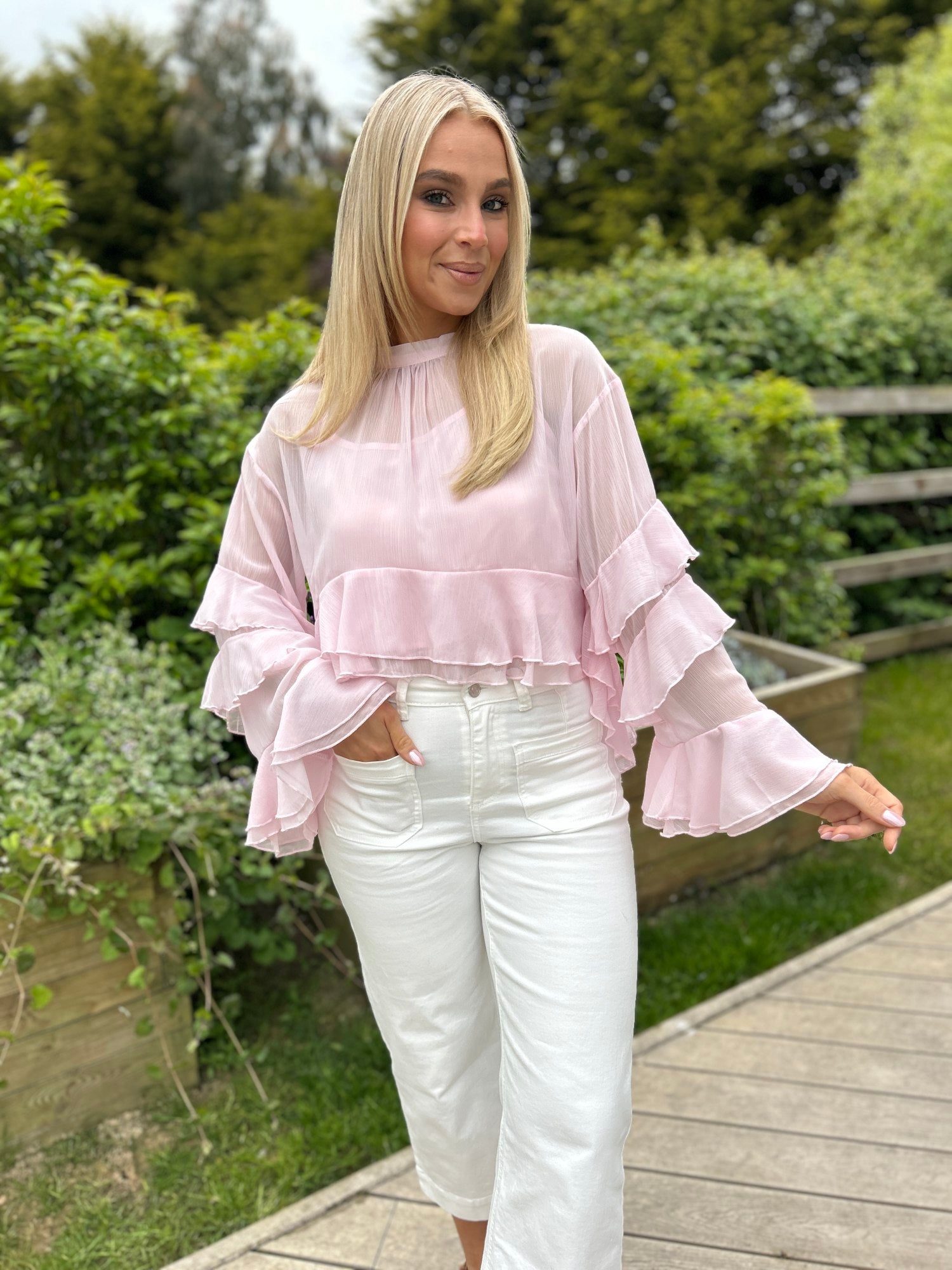 Cassidy Sheer Pink Blouse - Image unknown