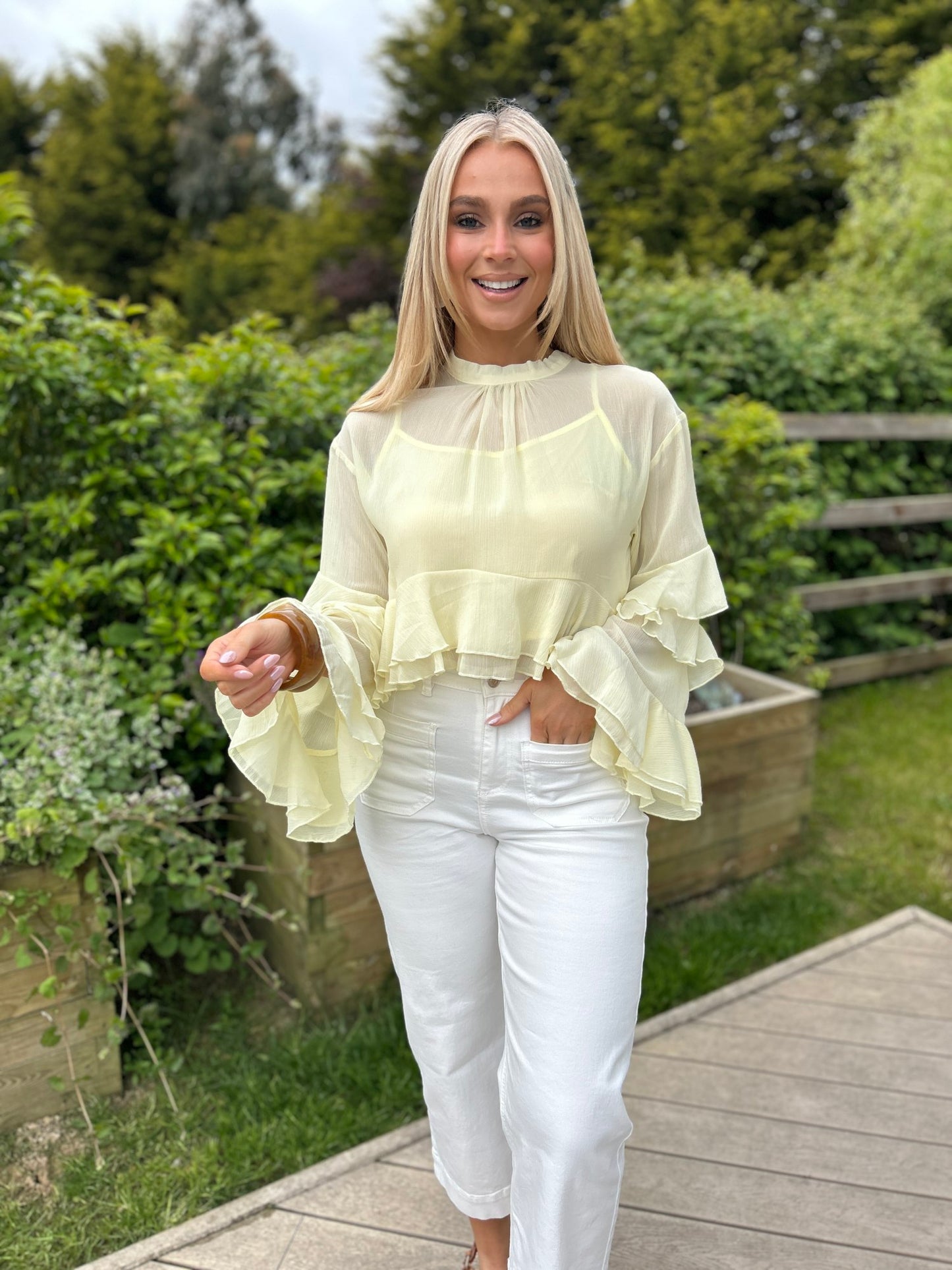 Cassidy Sheer Yellow Blouse - Image unknown