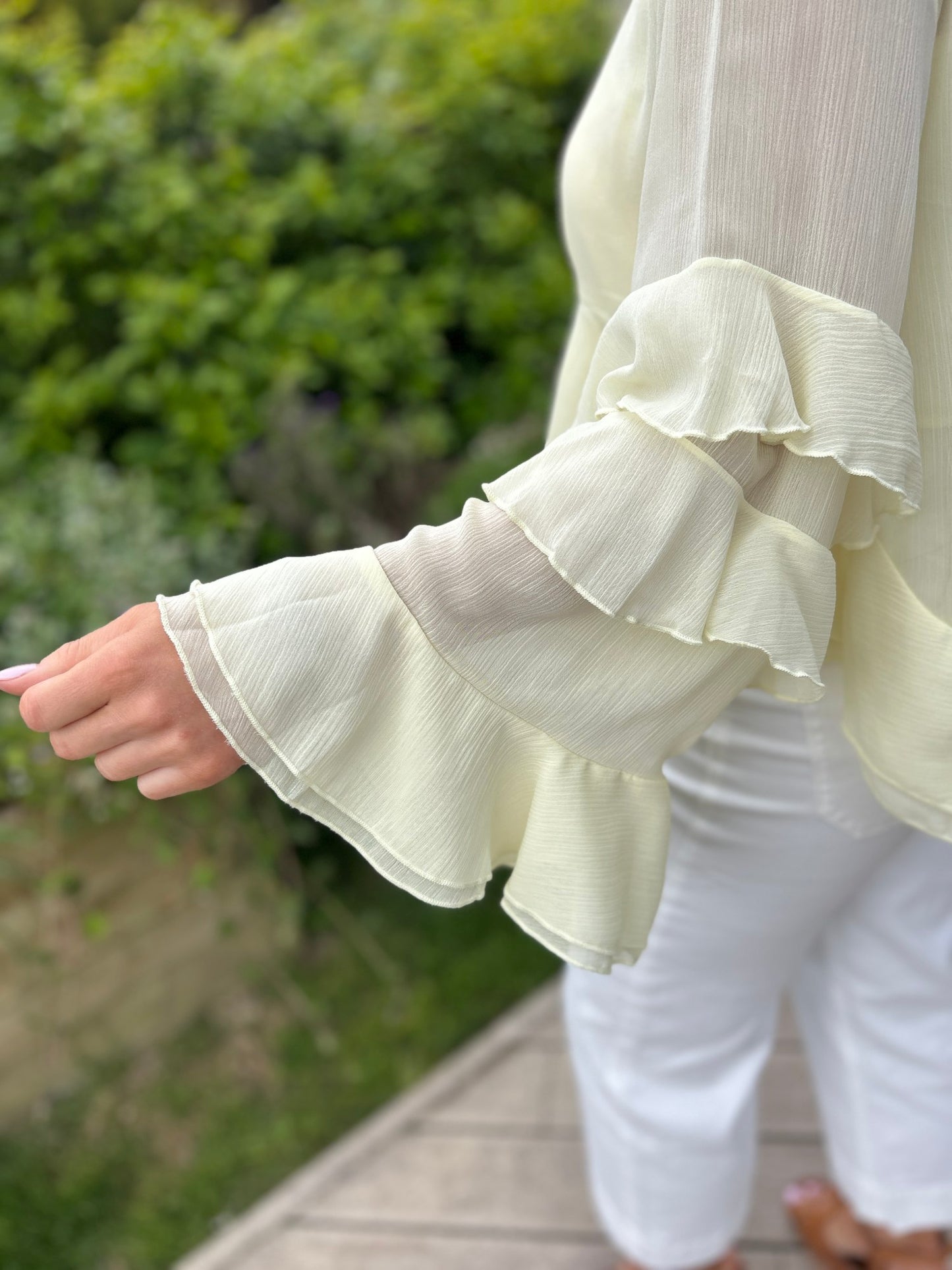 Cassidy Sheer Yellow Blouse - Image 1