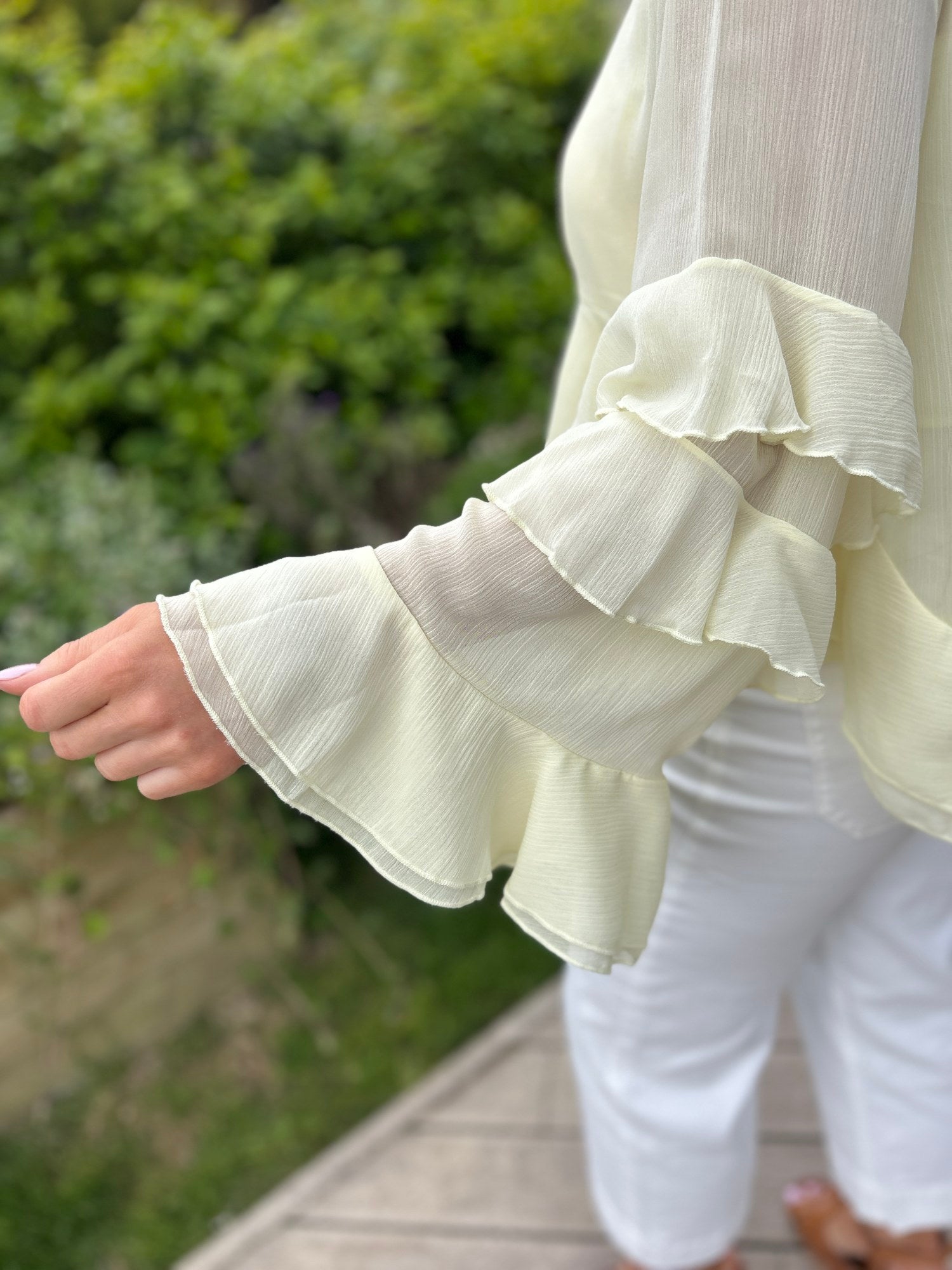 Cassidy Sheer Yellow Blouse - Image 1