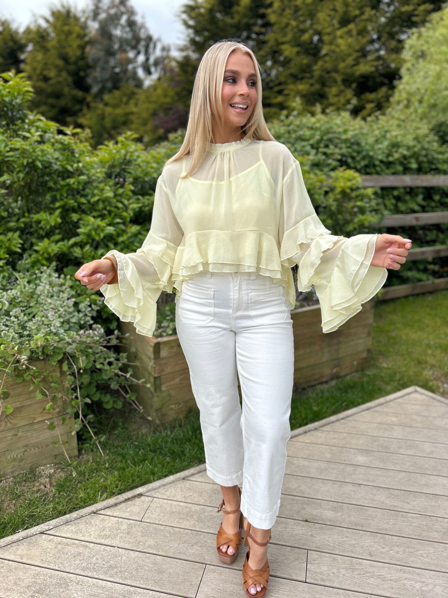 Cassidy Sheer Yellow Blouse - Image 3