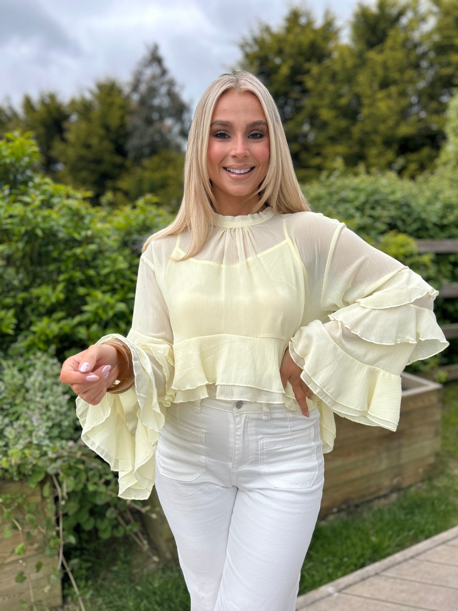 Cassidy Sheer Yellow Blouse - Image 5