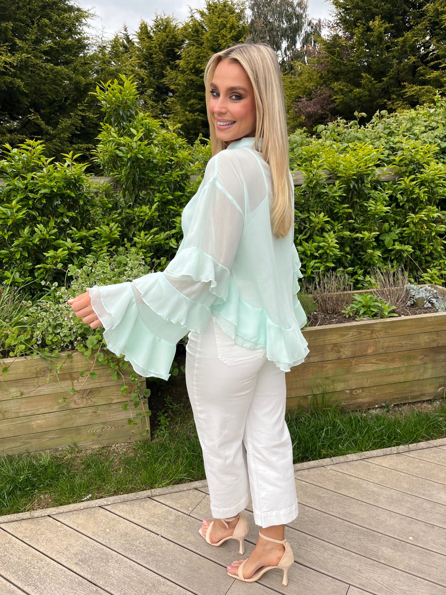 Cassidy Sheer Mint Blouse - Image 2