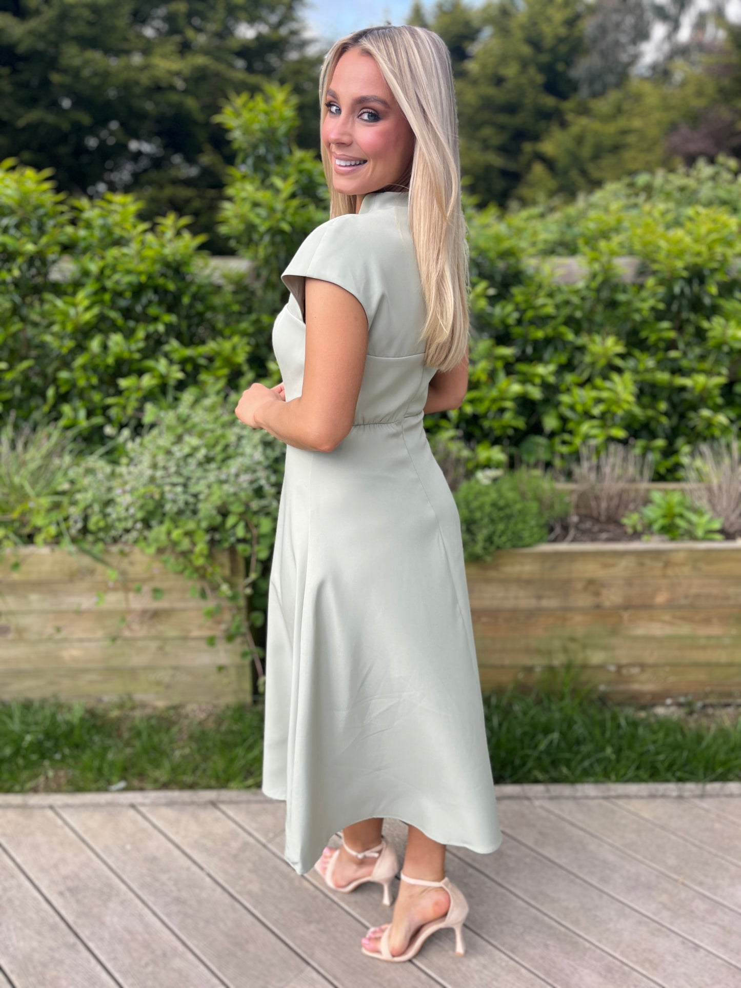 Amora Midi Dress Sage - Image 3