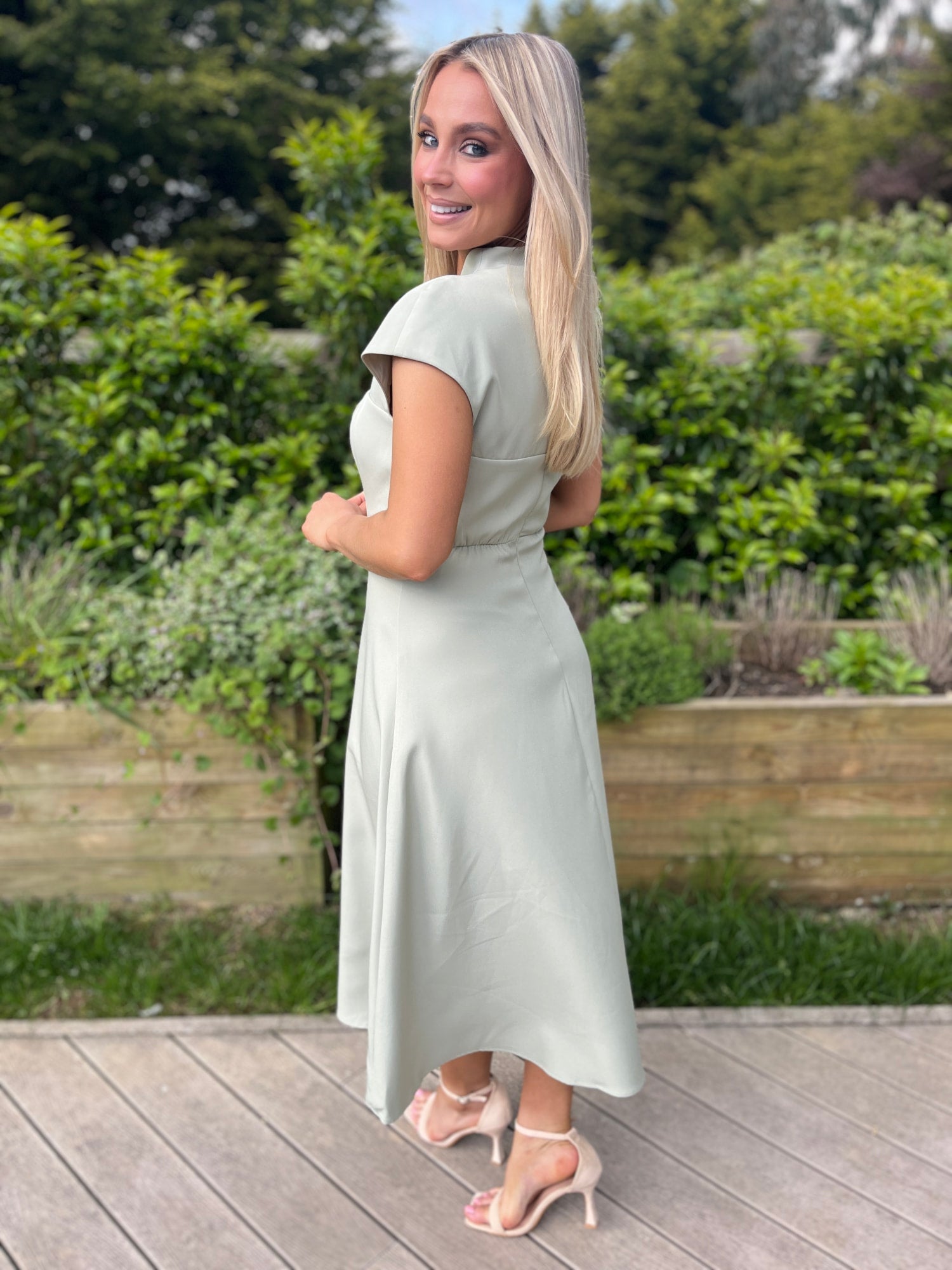 Amora Midi Dress Sage - Image 3