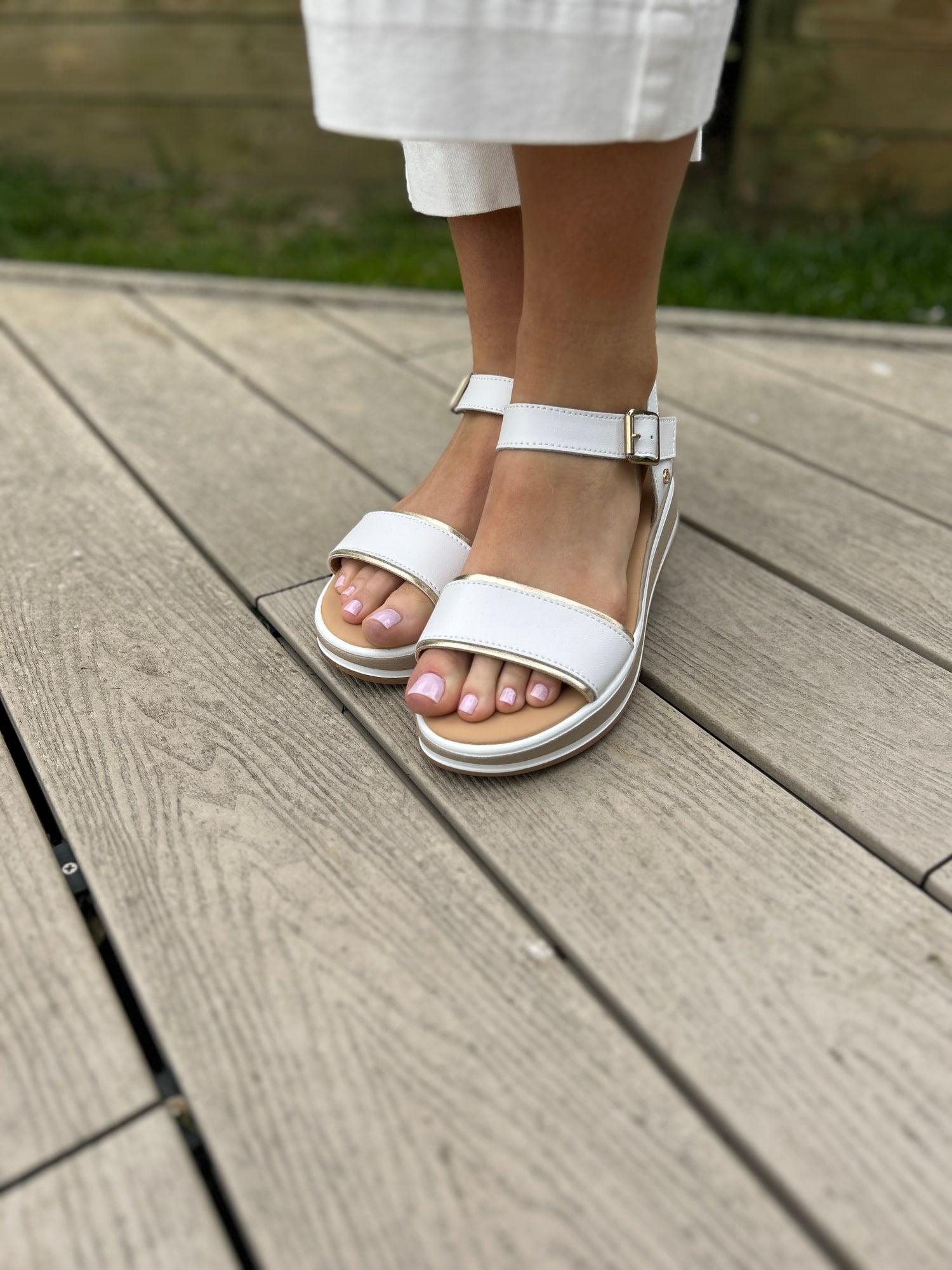 Jasmin White Sandal - Image 6