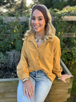 Tori Cord Shirt Mustard - Image 4