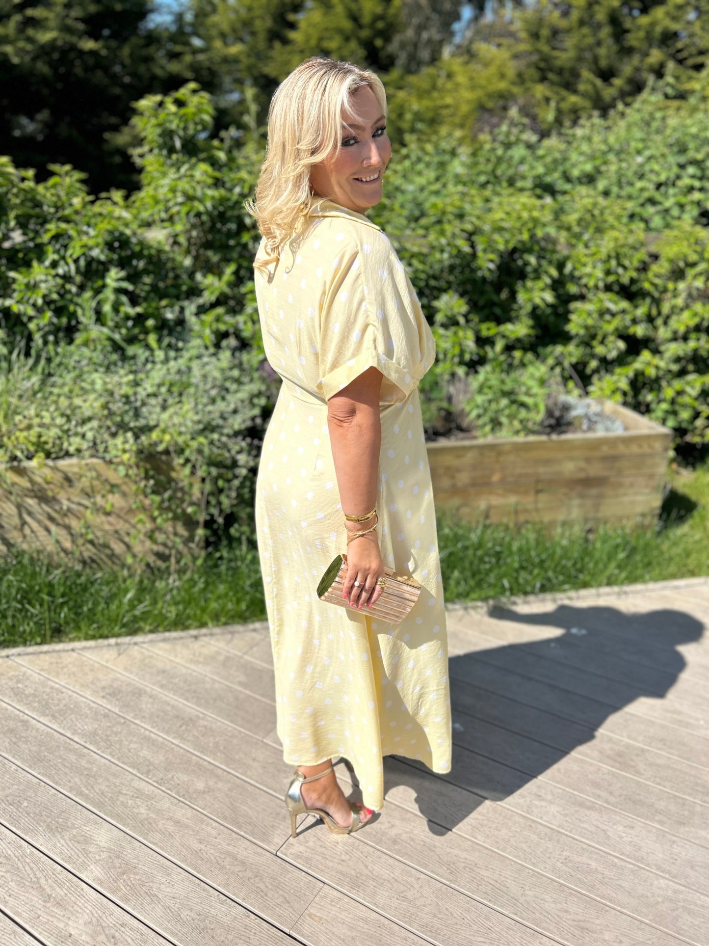 Meredith Polka Dot Dress Yellow - Image 5