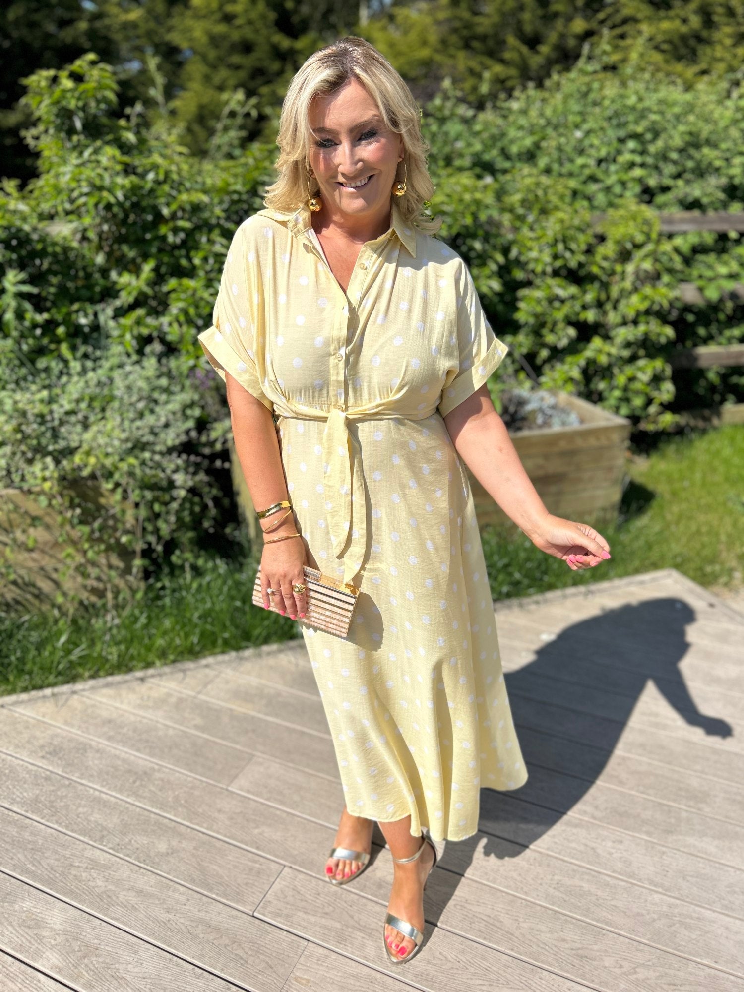 Meredith Polka Dot Dress Yellow - Image 6