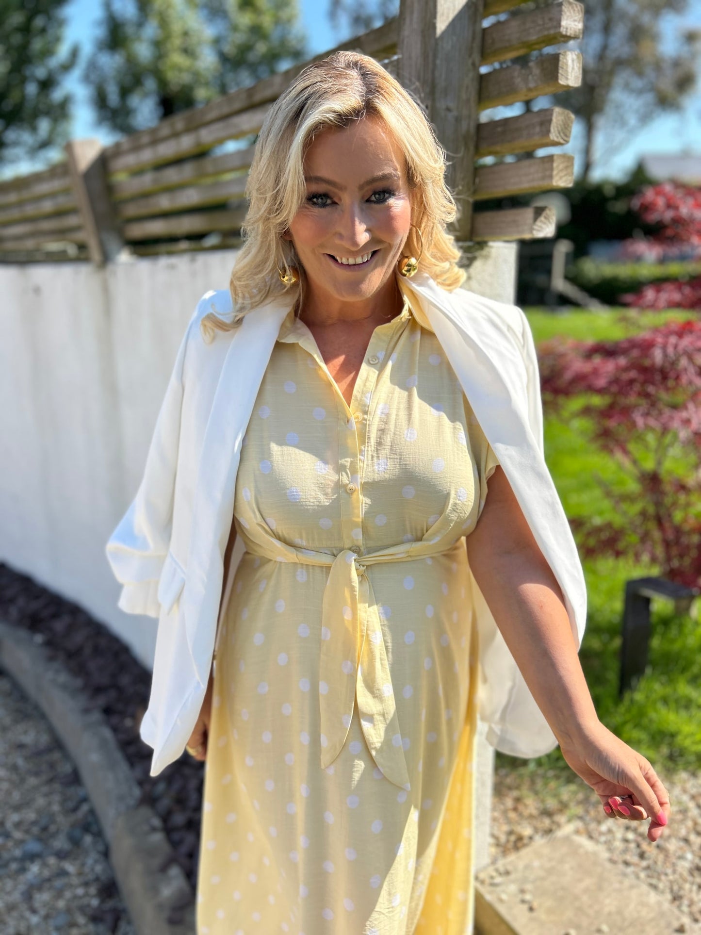 Meredith Polka Dot Dress Yellow - Image 7