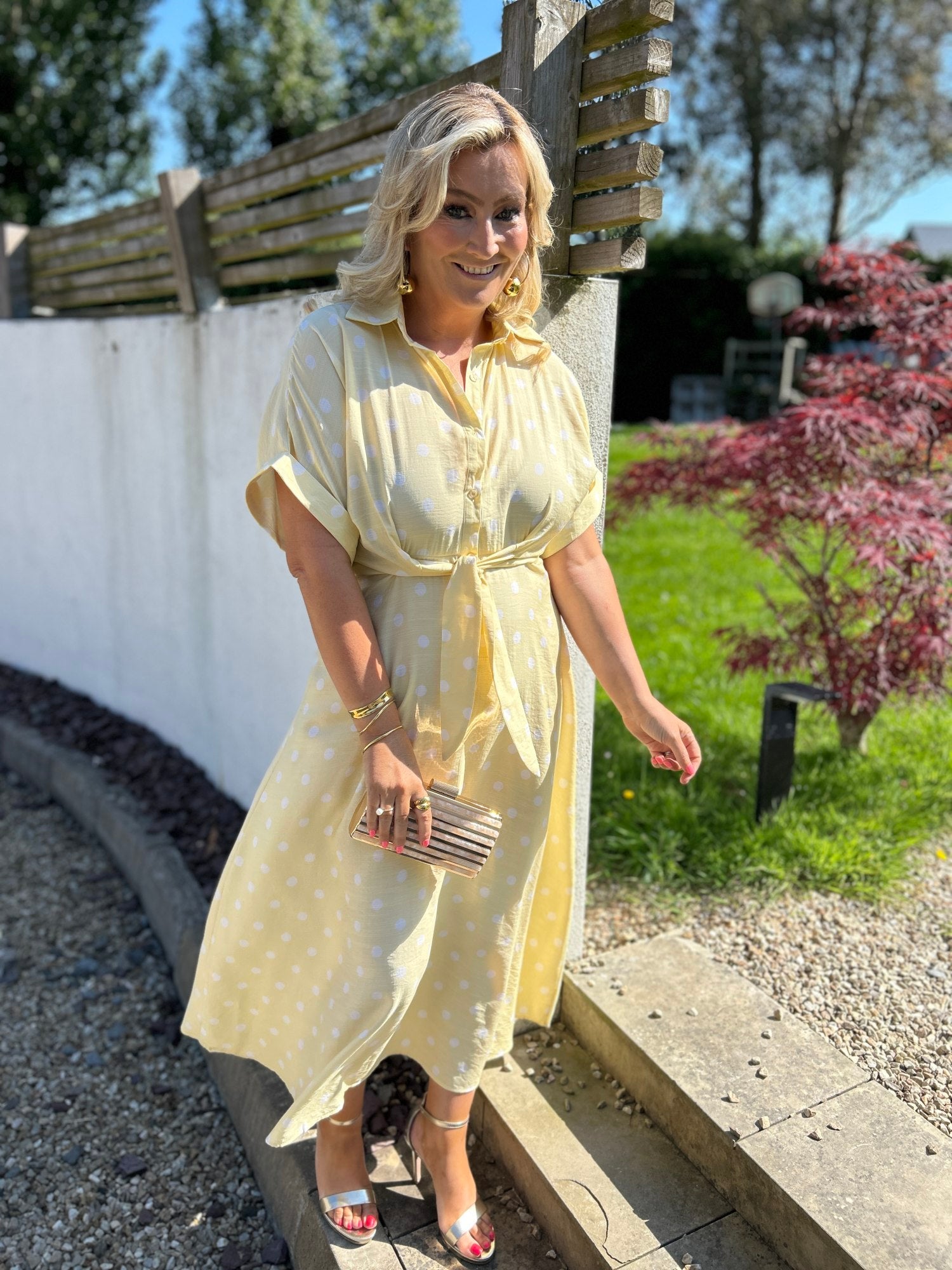 Meredith Polka Dot Dress Yellow - Image unknown